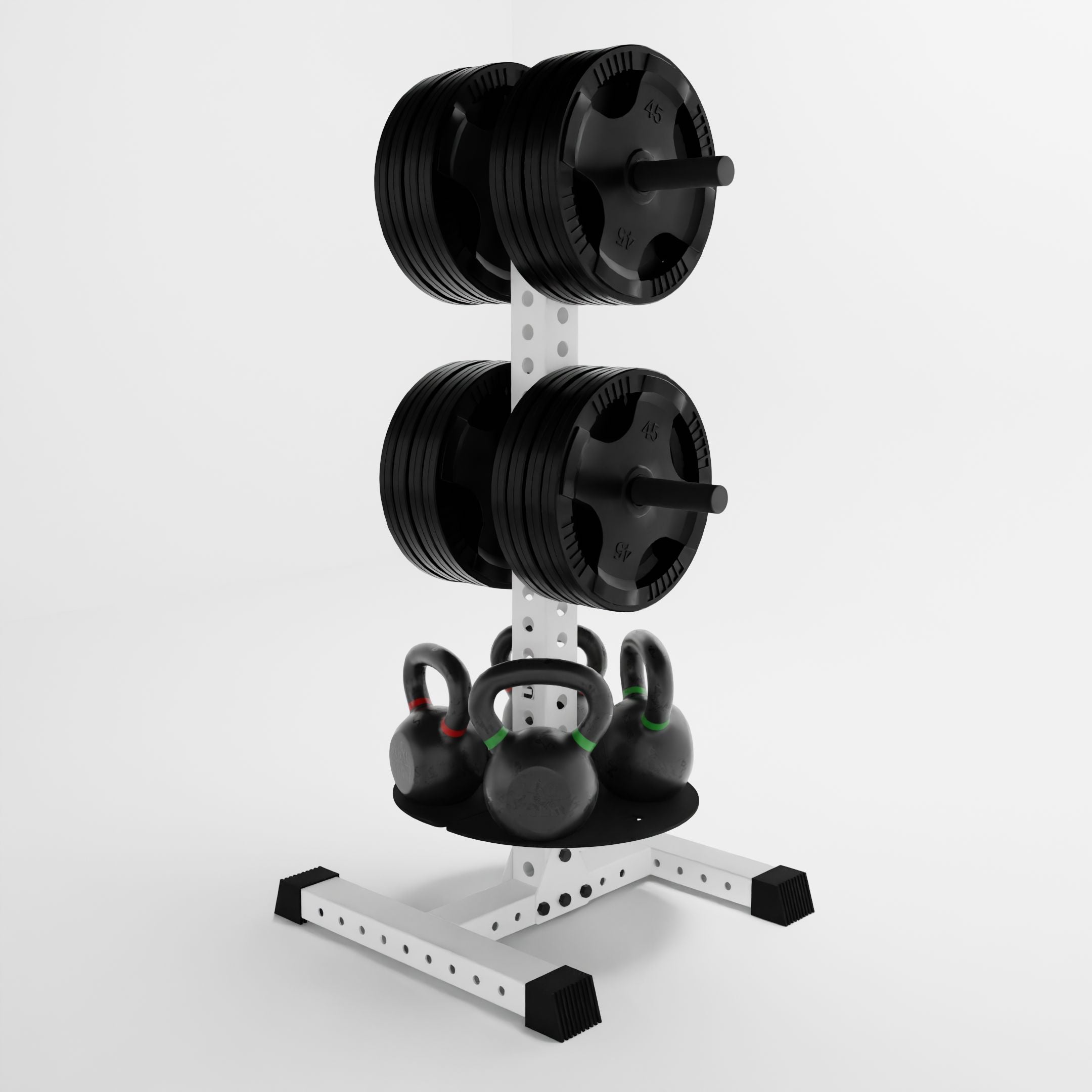 Alpha PK | Vertical Hybrid Plate and Kettlebell Storage Rack