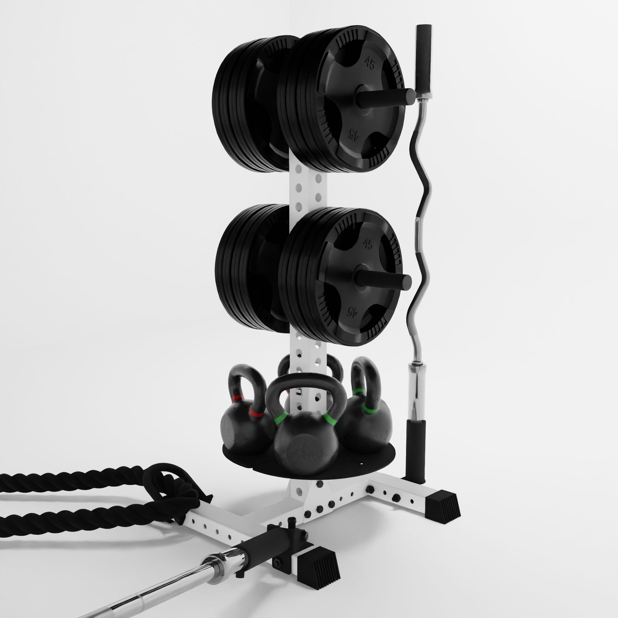 Alpha PK | Vertical Hybrid Plate and Kettlebell Storage Rack