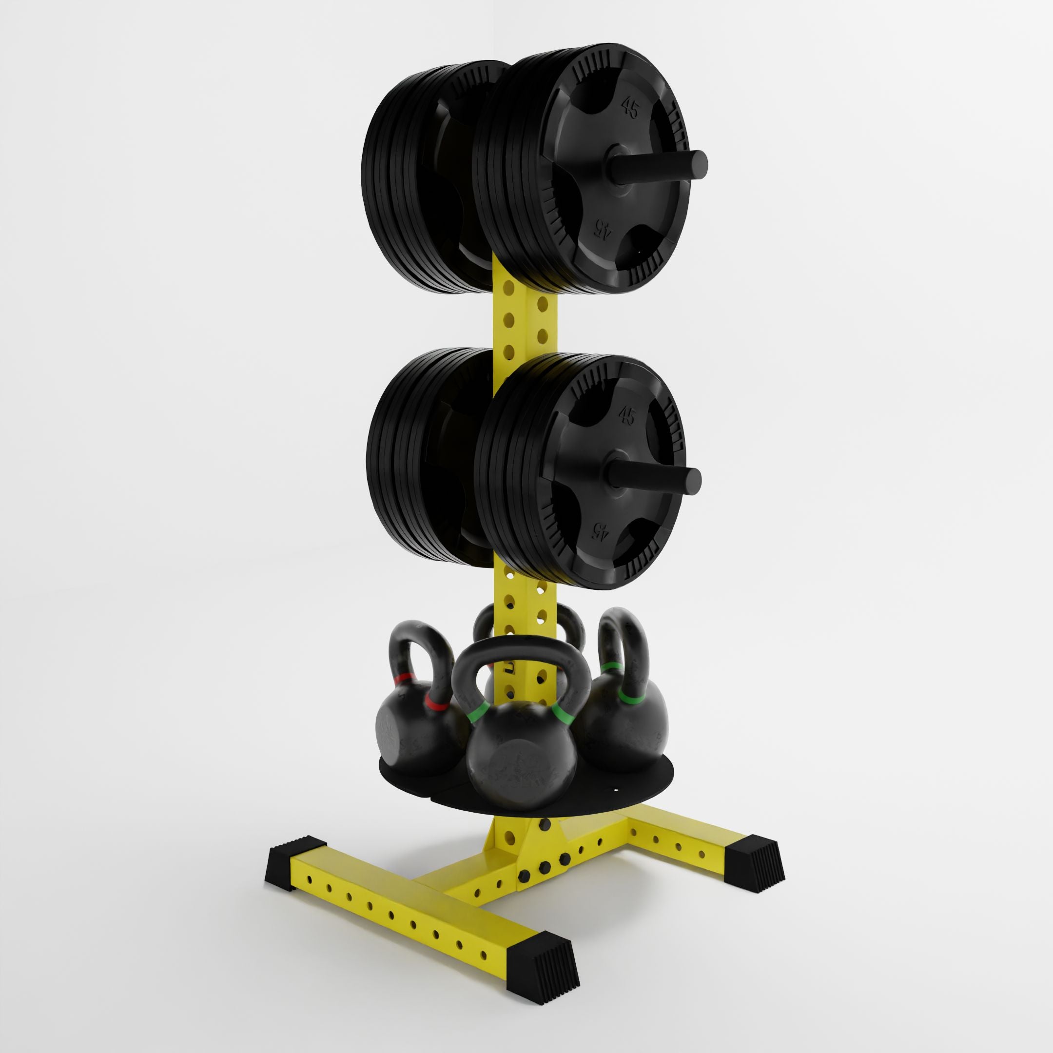 Alpha PK | Vertical Hybrid Plate and Kettlebell Storage Rack