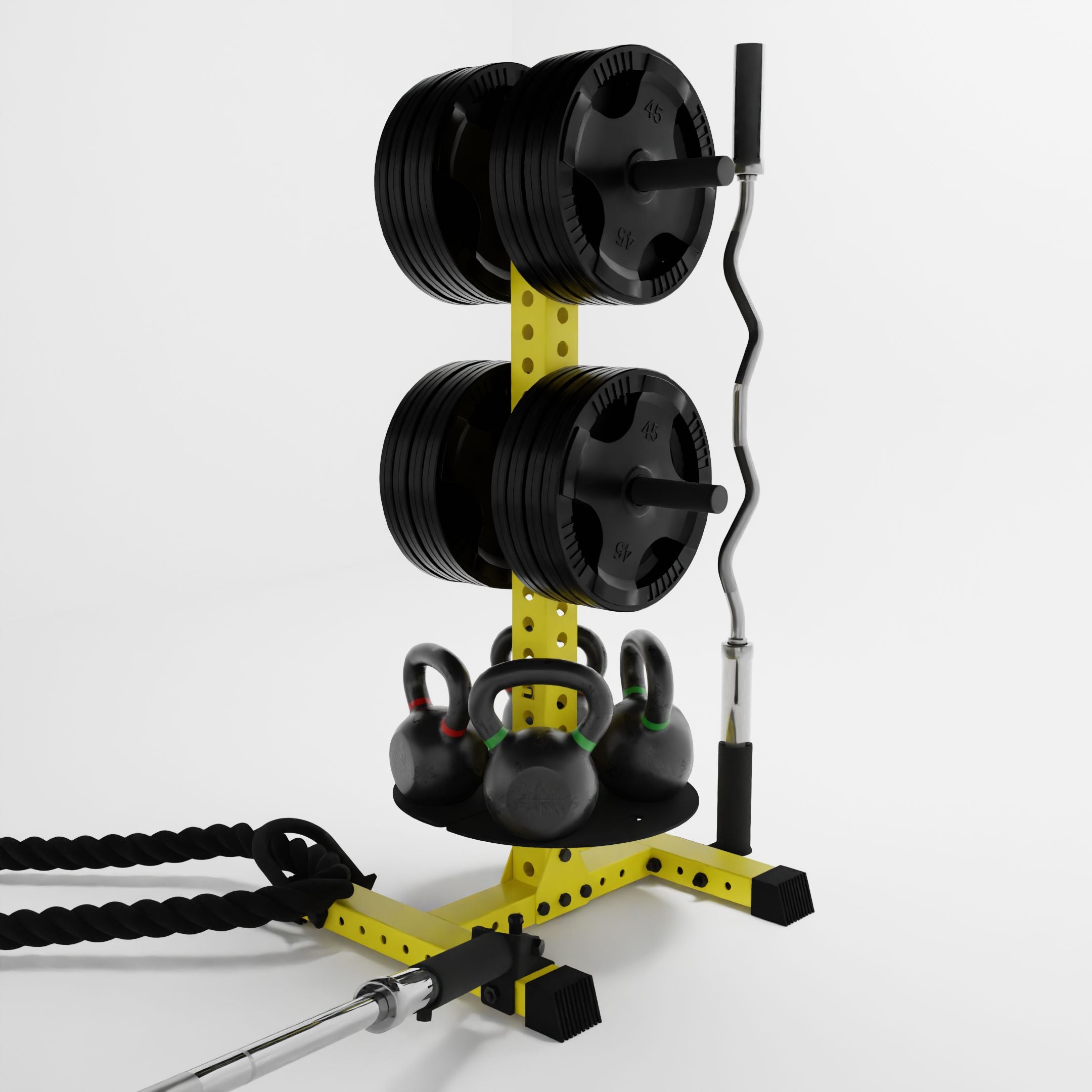 Alpha PK | Vertical Hybrid Plate and Kettlebell Storage Rack