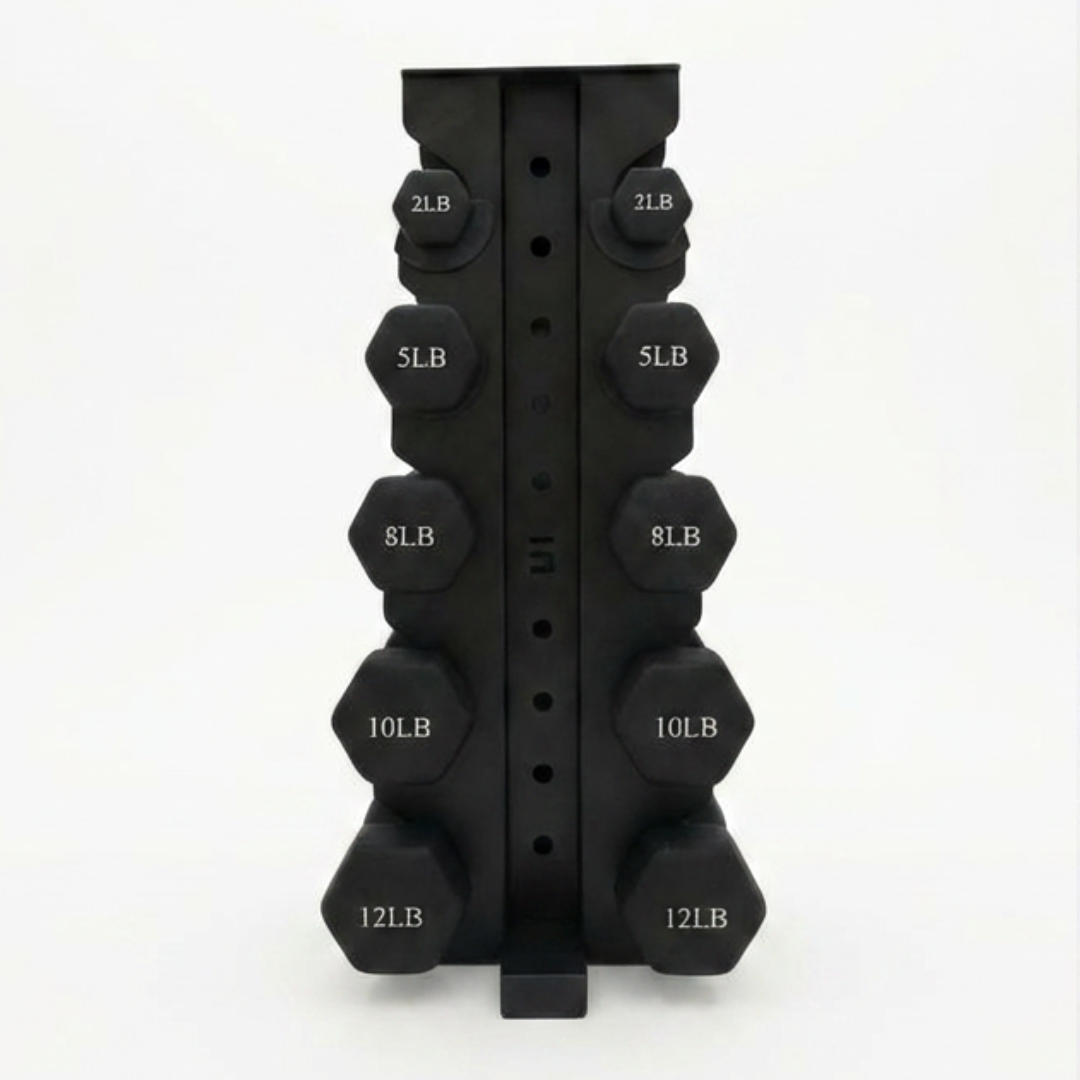 Custom Stackable Dumbll Rack Small 5-Tier Vertical Dumbbell Rack | Synergy Custom Fitness