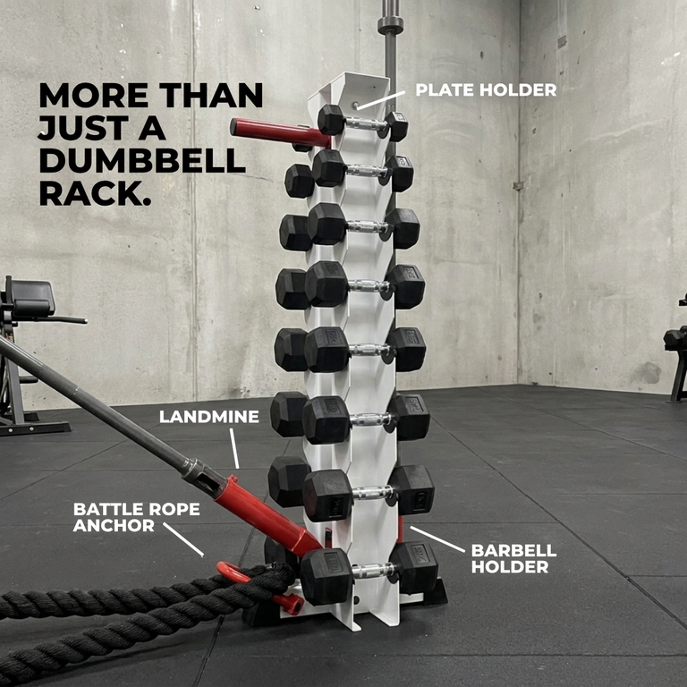 Alpha | 8-Tier Vertical Dumbbell Storage Rack