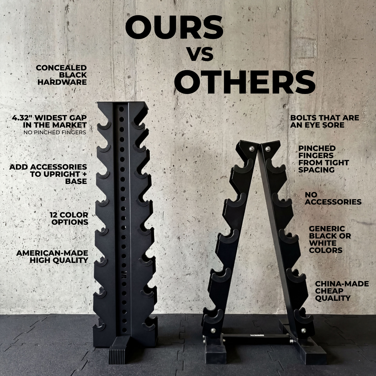 Alpha | 8-Tier Vertical Dumbbell Storage Rack