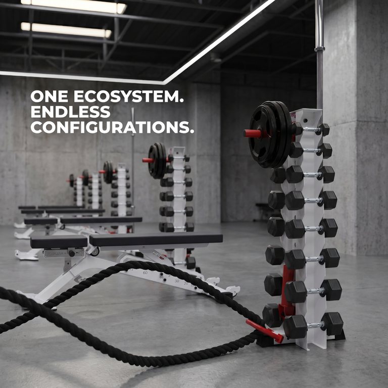 Alpha | 8-Tier Vertical Dumbbell Storage Rack