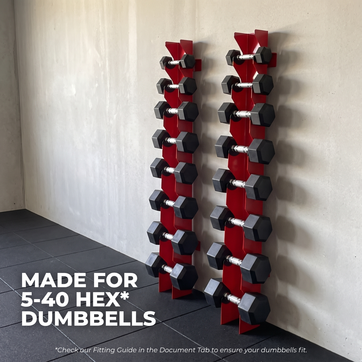 Alpha | 8-Tier Vertical Dumbbell Storage Wall/Rack Mount