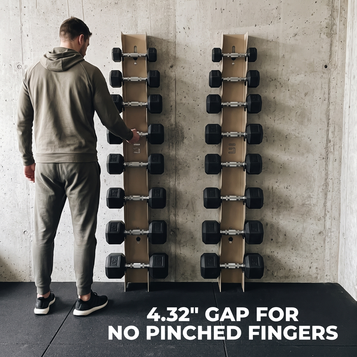 Alpha | 8-Tier Vertical Dumbbell Storage Wall/Rack Mount