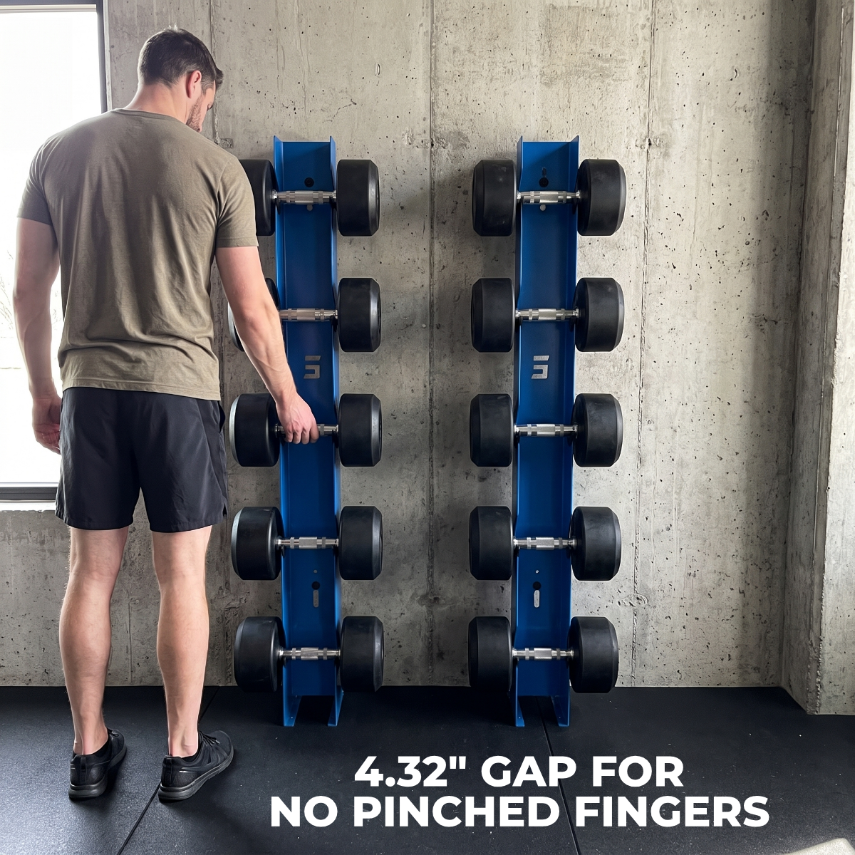 Alpha Elite | 5-Tier Vertical Dumbbell Storage Wall/Rack Mount