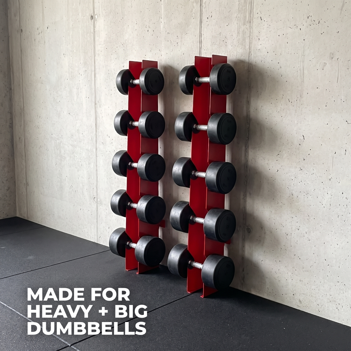 Alpha Elite | 5-Tier Vertical Dumbbell Storage Wall/Rack Mount