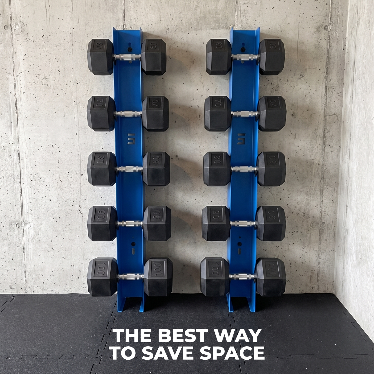 Alpha Elite | 5-Tier Vertical Dumbbell Storage Wall/Rack Mount