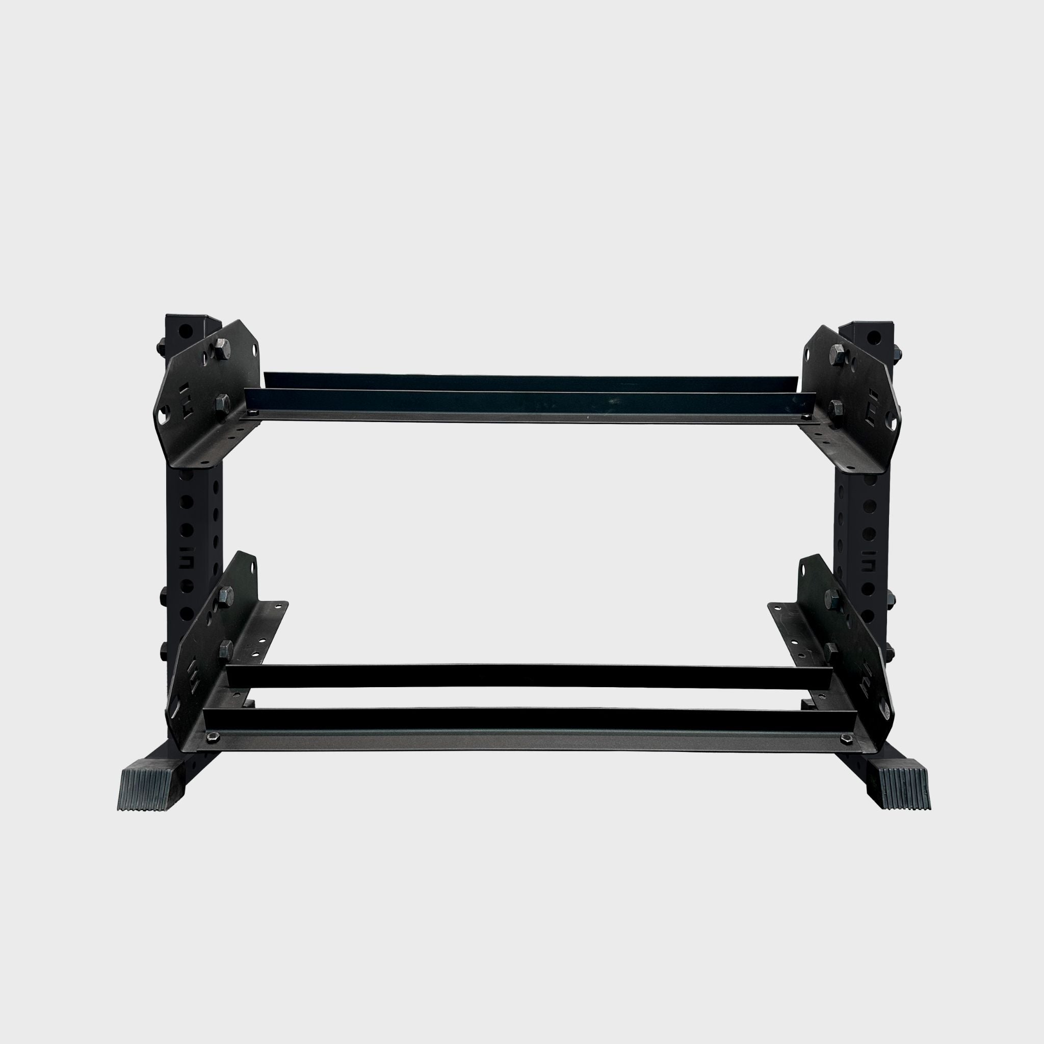 black empty 43-inch bravo 2-tier horizontal dumbbell storage rack