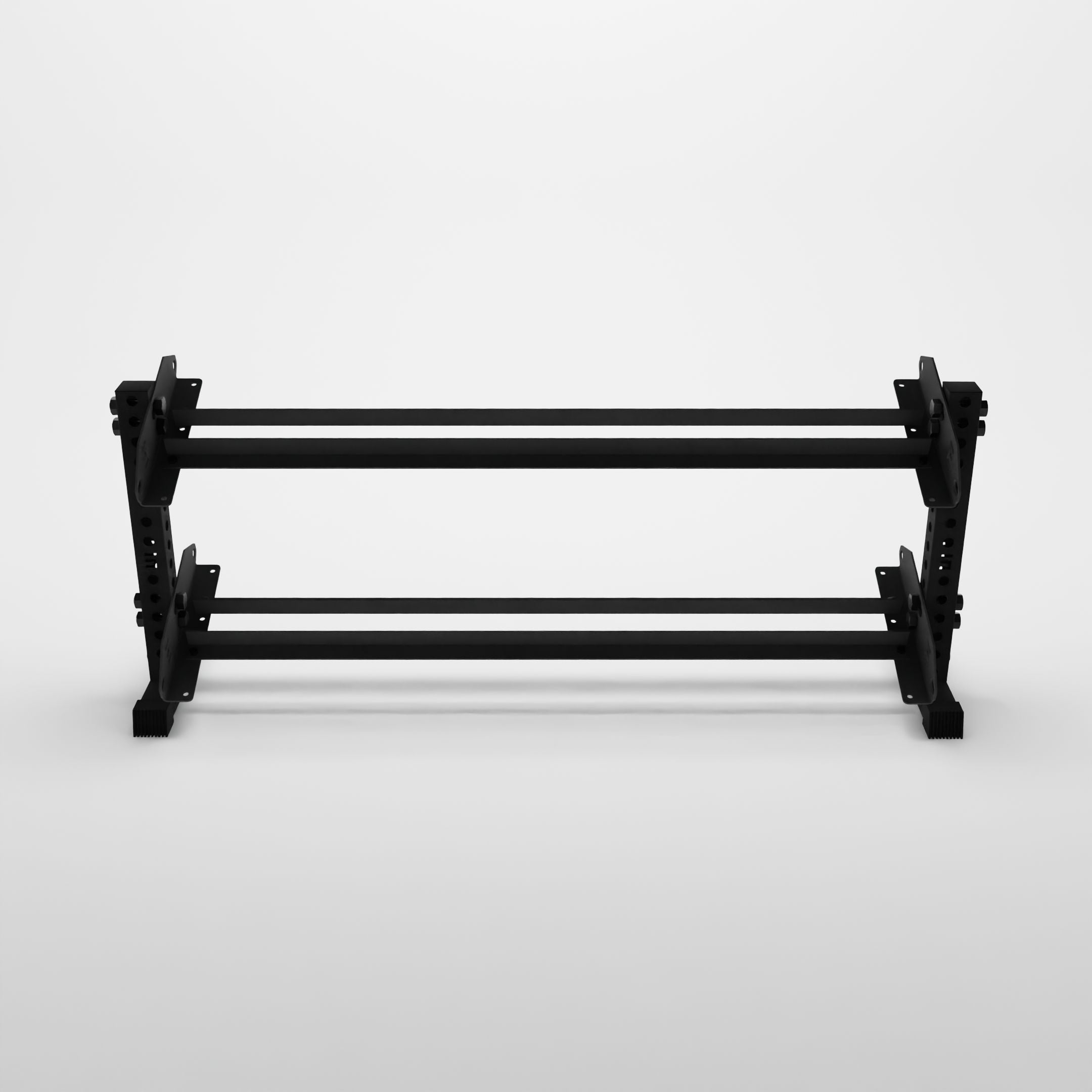 black 70-inch bravo 2-tier horizontal dumbbell rack