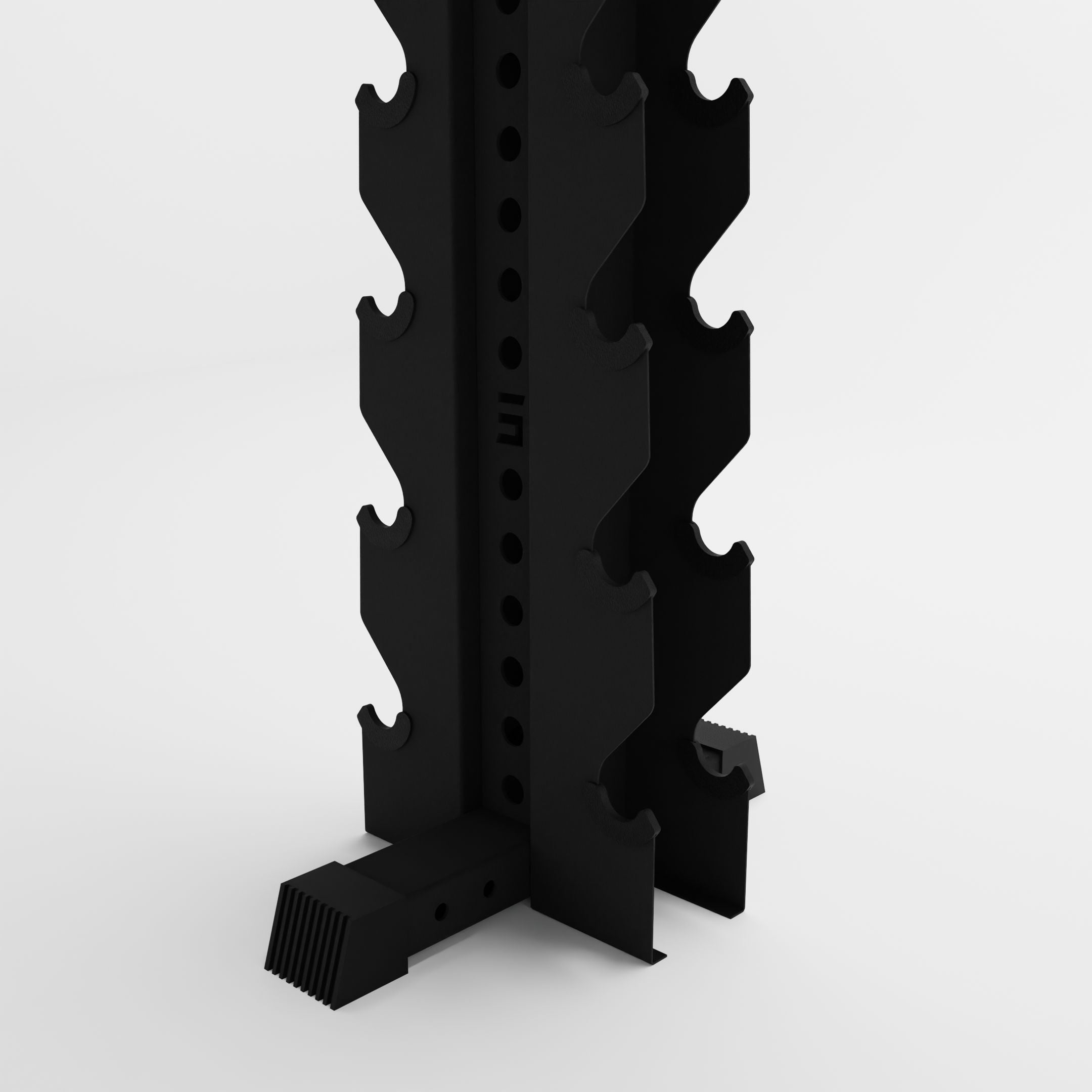 black alpha 8-tier vertical dumbbell storage rack base