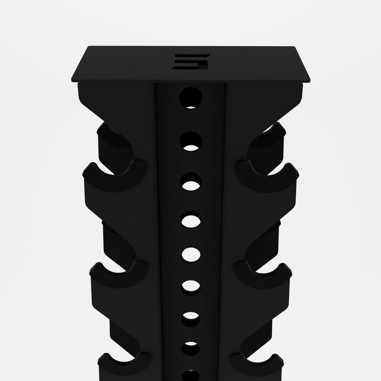 black alpha 8-tier vertical dumbbell storage rack top