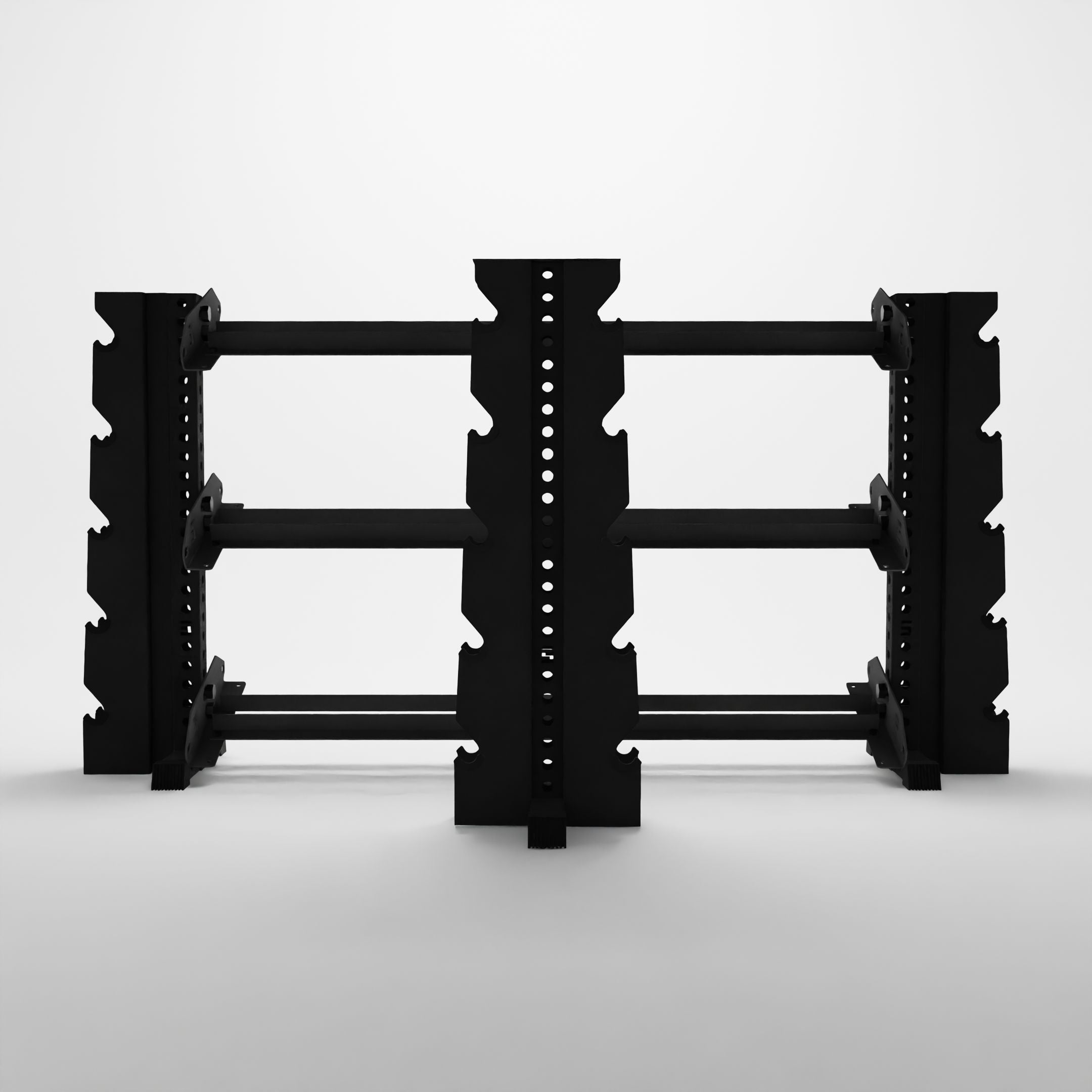 black vertical dumbbell rack and black horizontal dumbbell rack