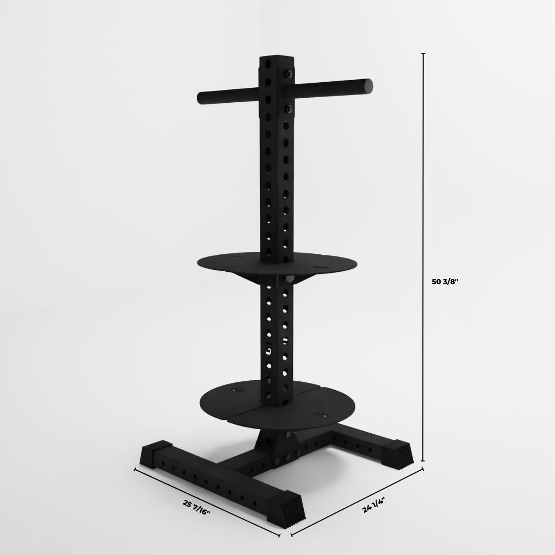 black alpha pk vertical hybrid plate and kettlebell rack dimensions