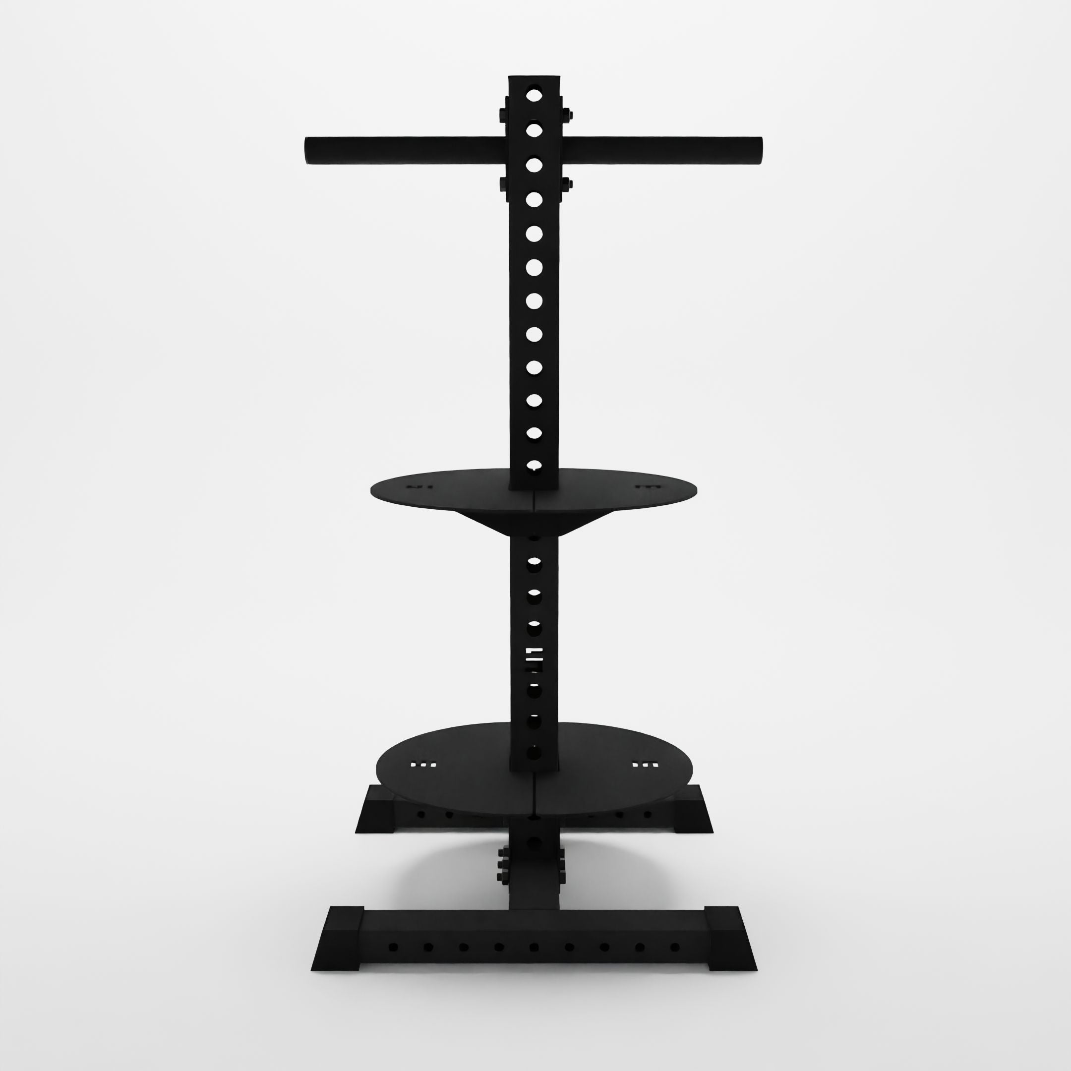 black alpha pk vertical hybrid plate and kettlebell storage rack