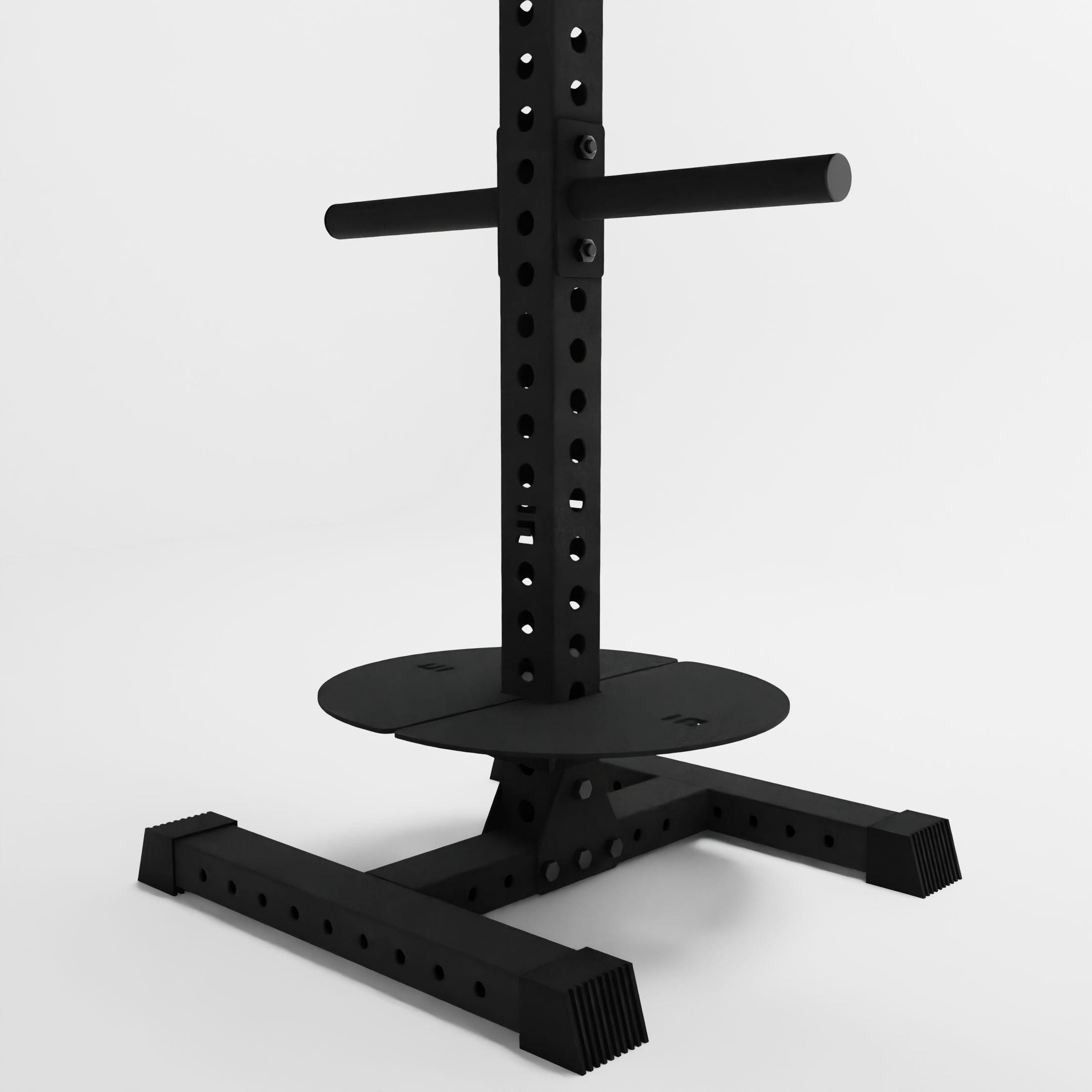 black alpha pk vertical hybrid plate and kettlebell storage rack base