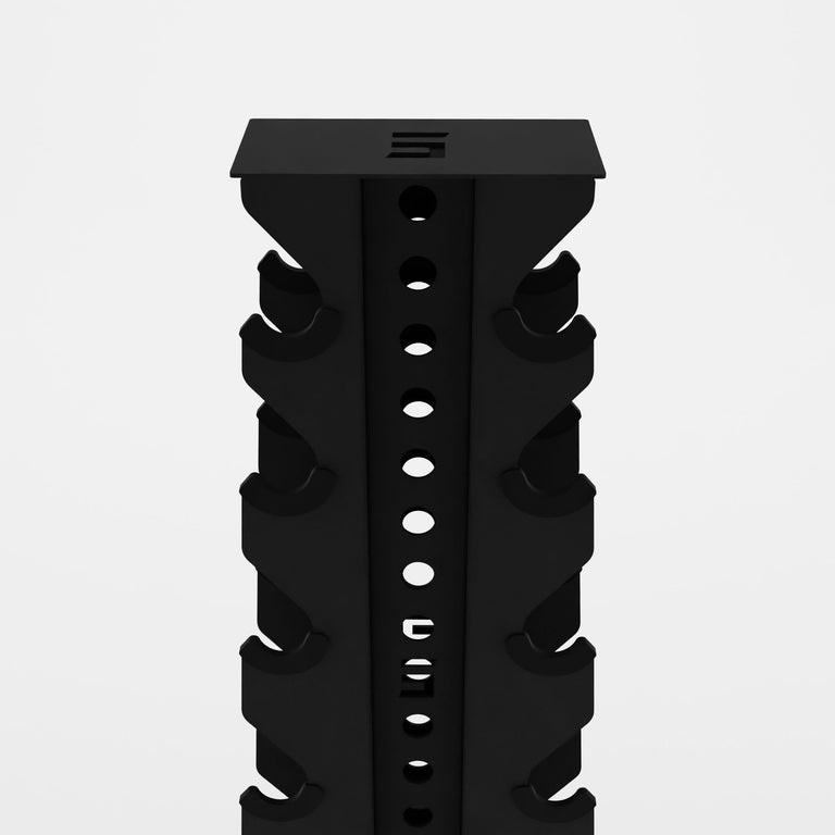 black bravo 5-tier vertical dumbbell storage rack top