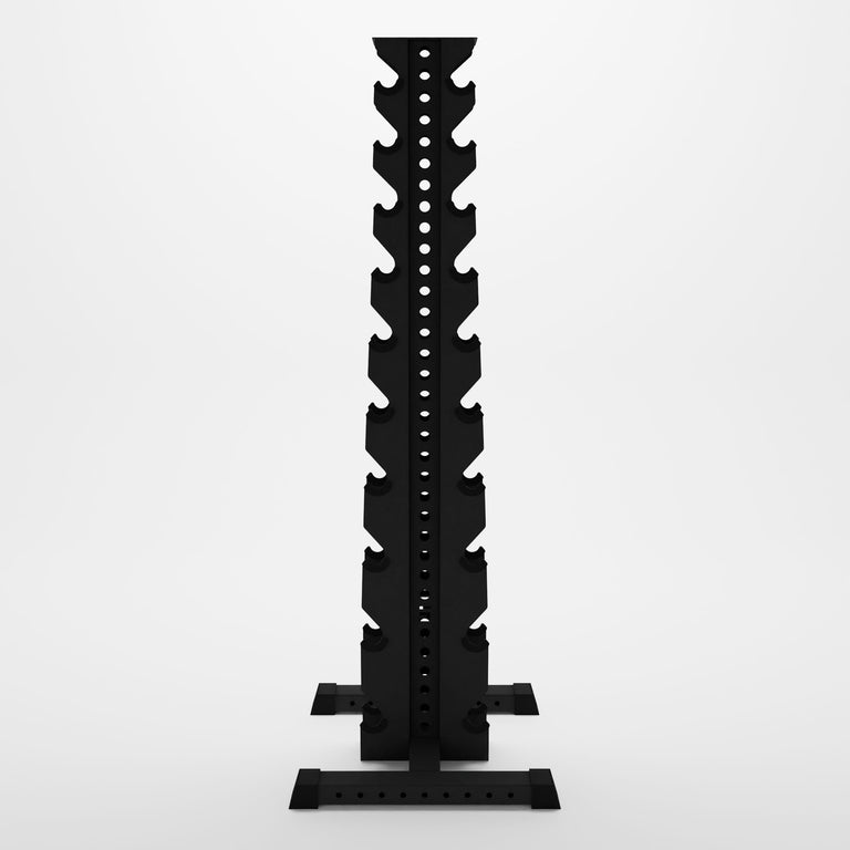 black delta 10-tier vertical dumbbell storage rack