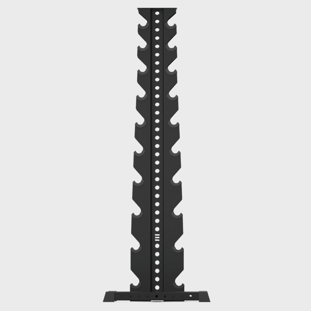 black delta 10-tier vertical dumbbell storage rack