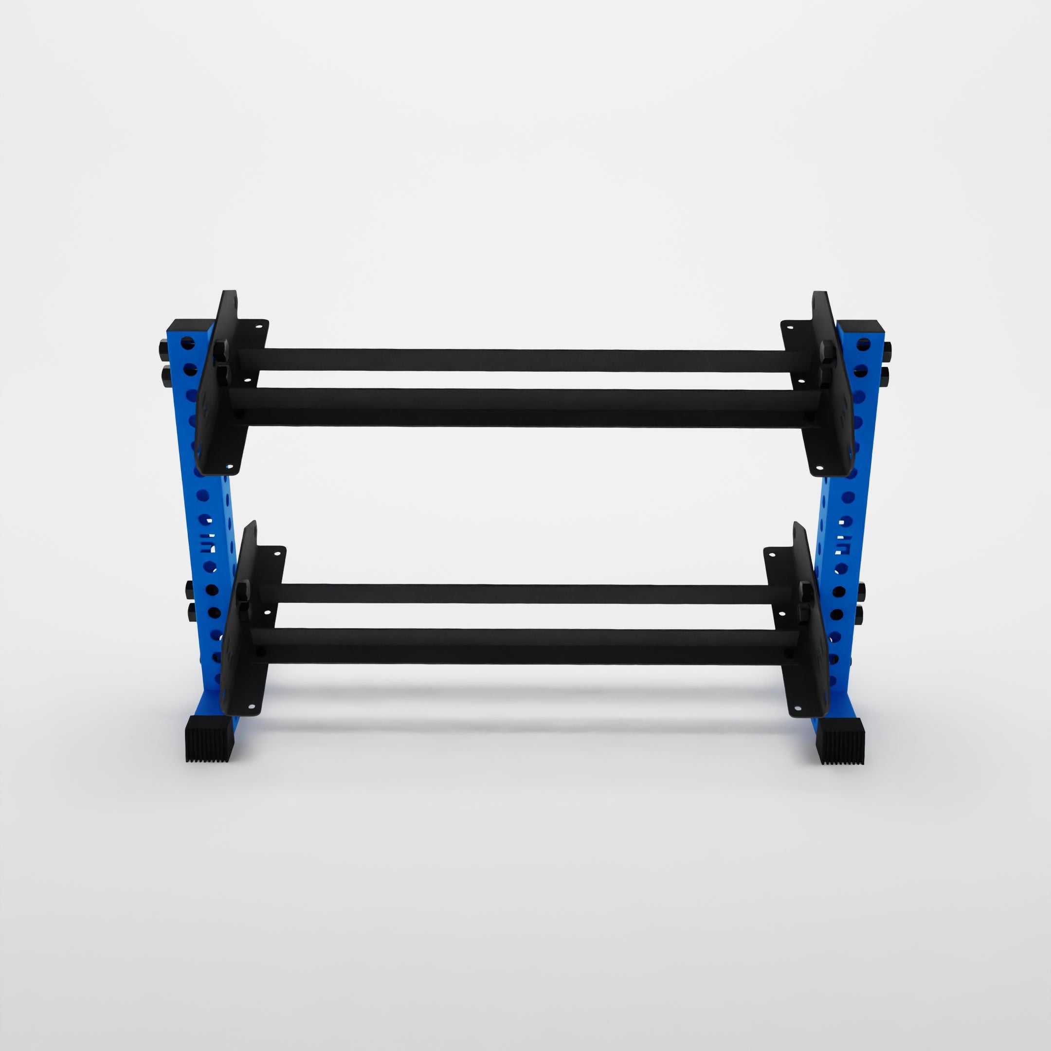 blue 43-inch bravo 2-tier horizontal dumbbell rack