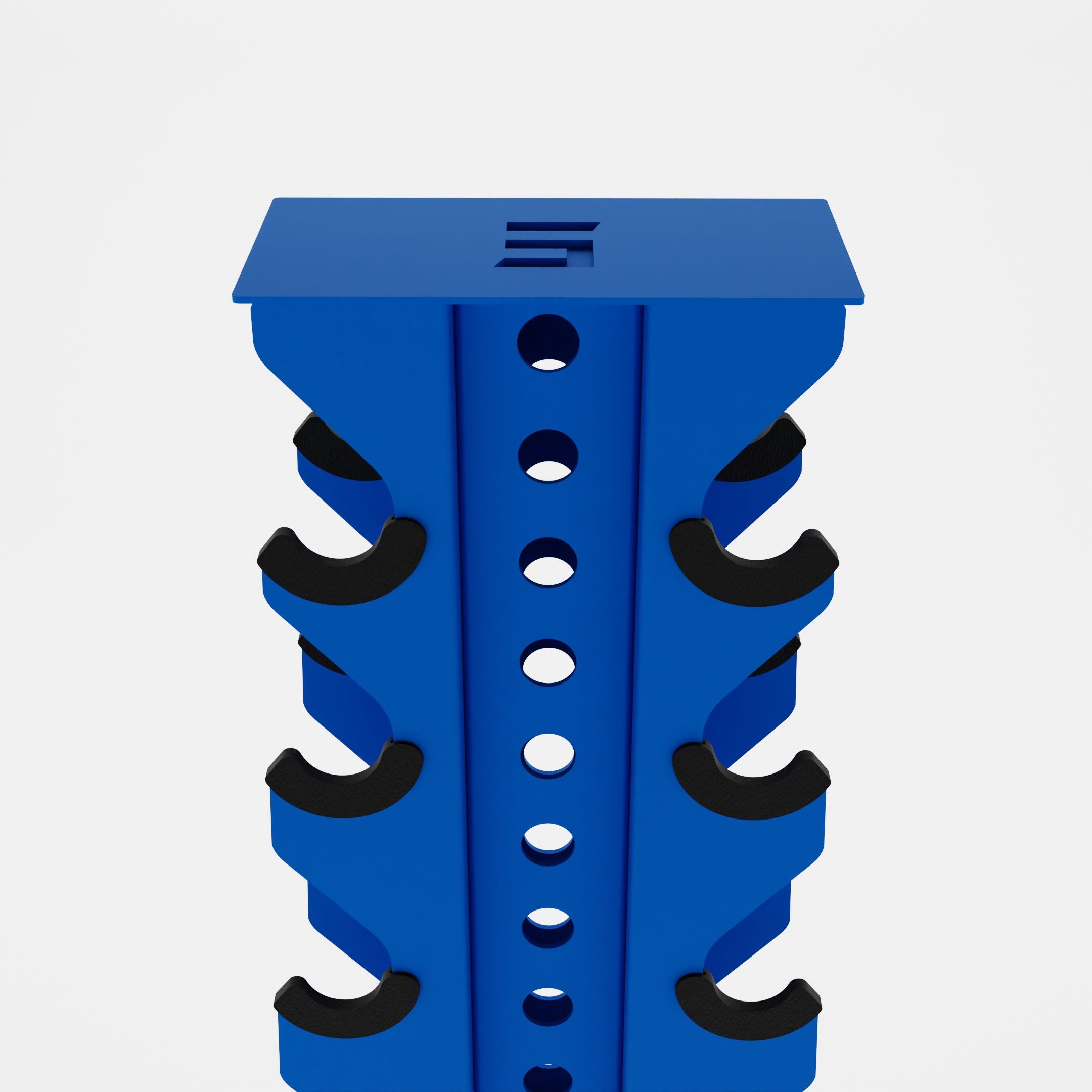 blue alpha 8-tier vertical dumbbell storage rack top