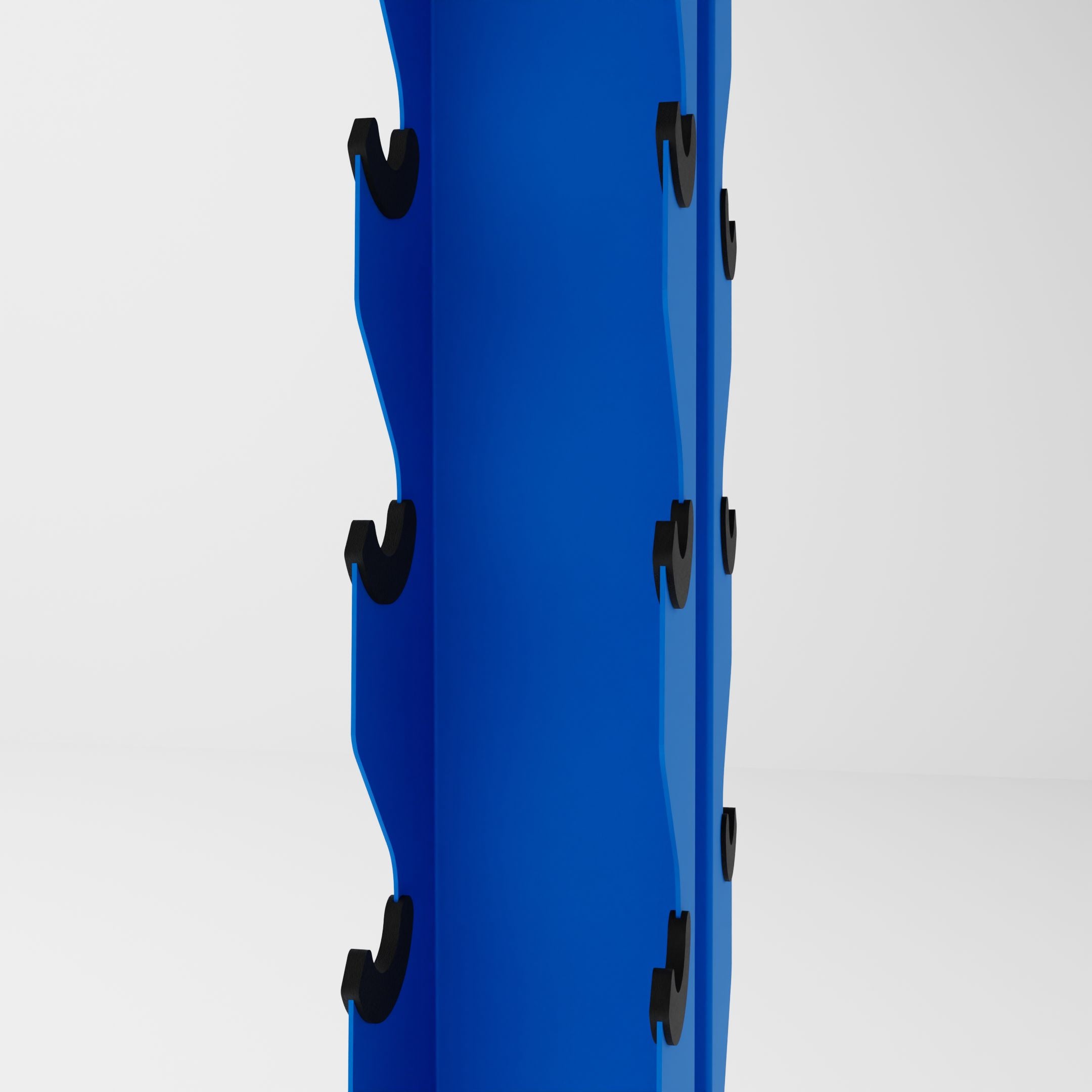 blue alpha 8-tier vertical dumbbell storage rack middle side view