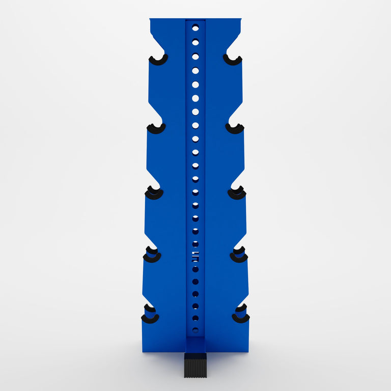 blue alpha elite vertical dumbbell storage rack