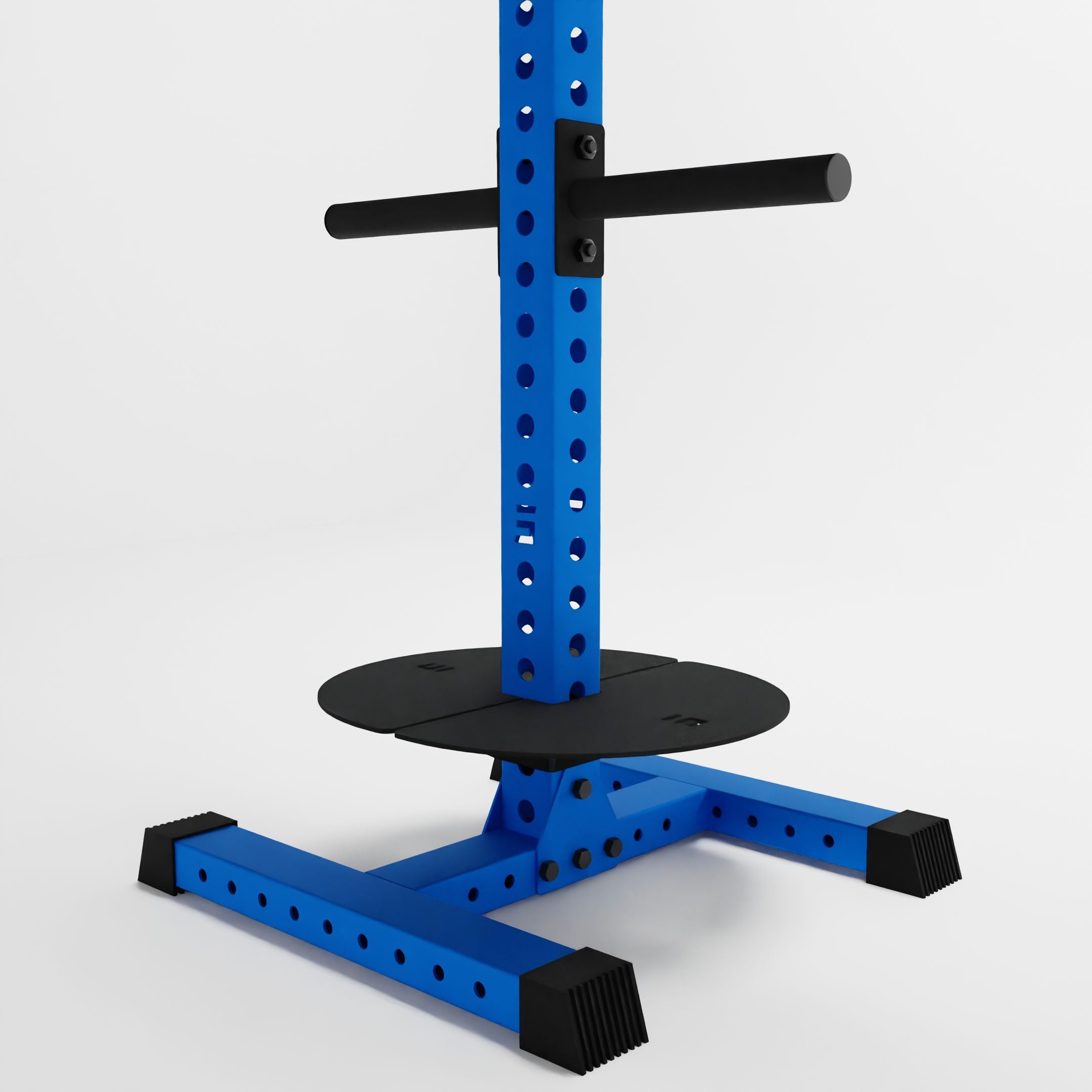 blue alpha pk vertical hybrid plate and kettlebell storage rack base