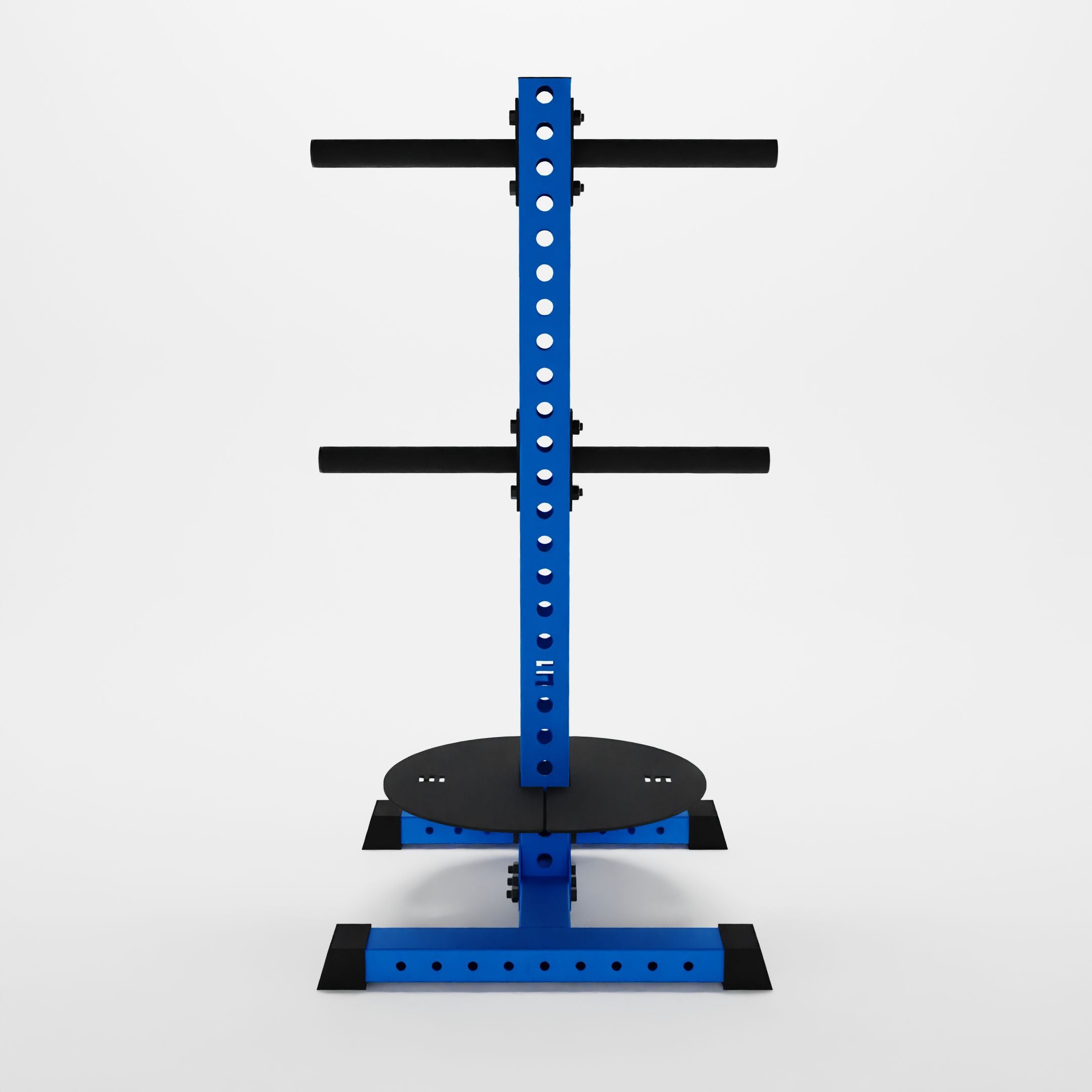 blue alpha pk vertical hybrid plate and kettlebell storage rack