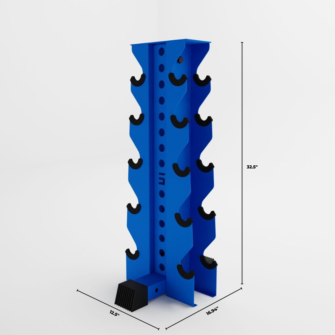 blue bravo 5-tier vertical dumbbell storage rack dimensions