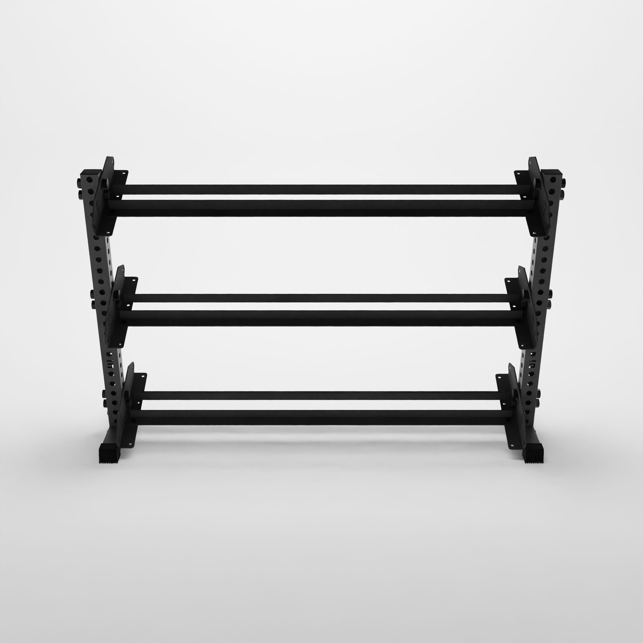 grey 70-inch alpha 3-tier horizontal dumbbell rack