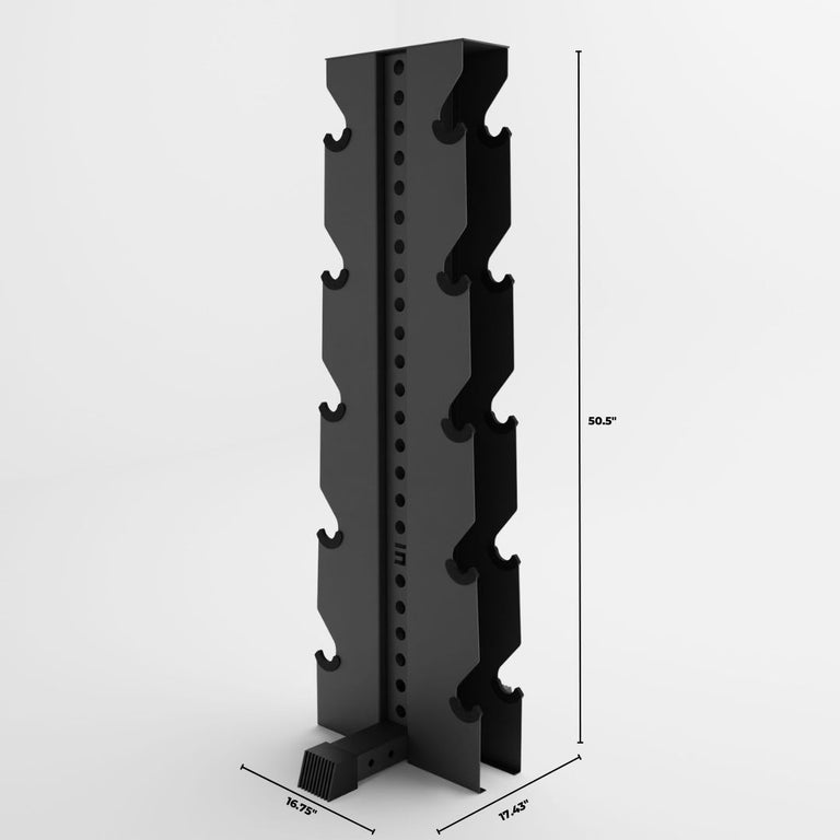 grey alpha elite vertical dumbbell storage rack dimensions