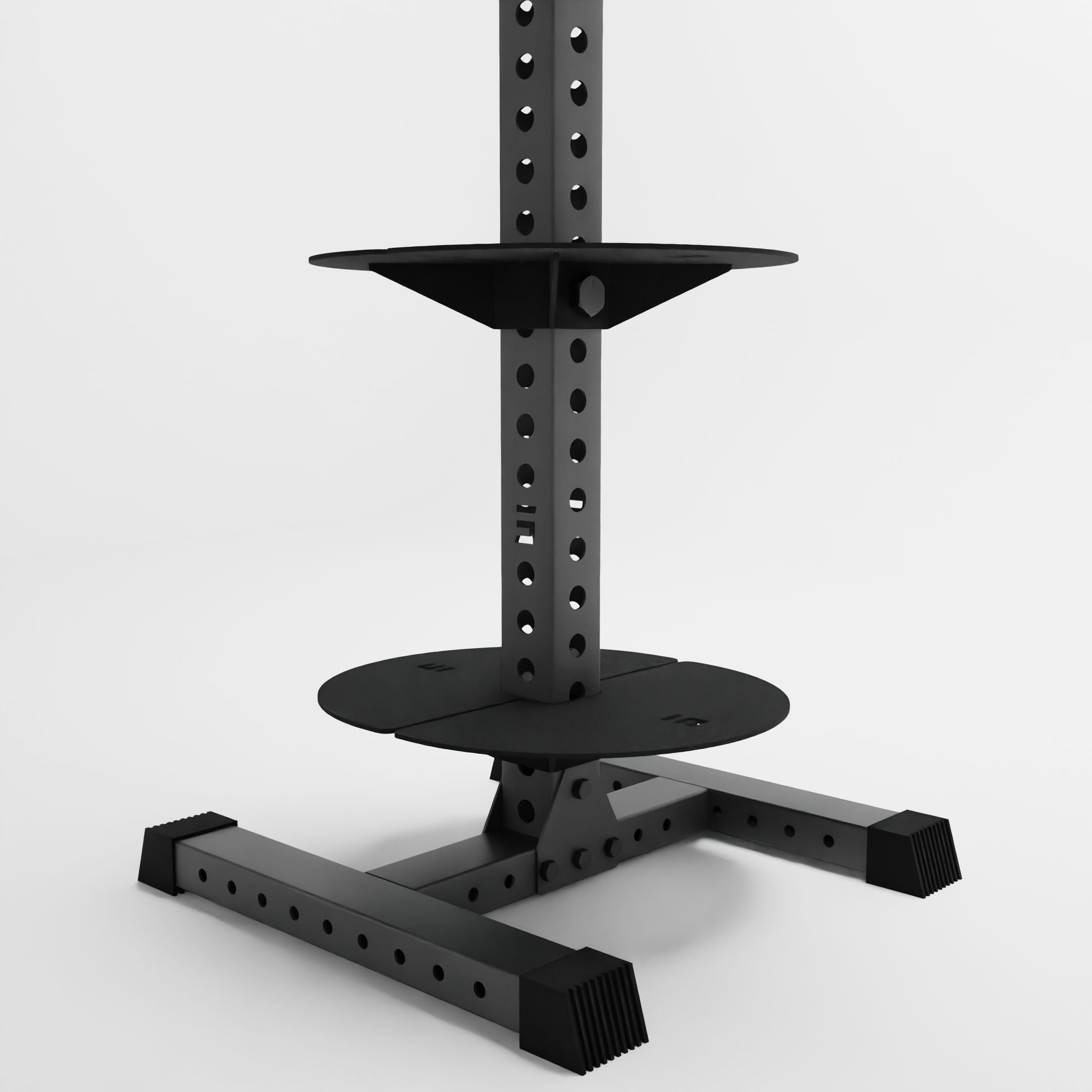 grey alpha pk vertical hybrid plate and kettlebell storage rack base