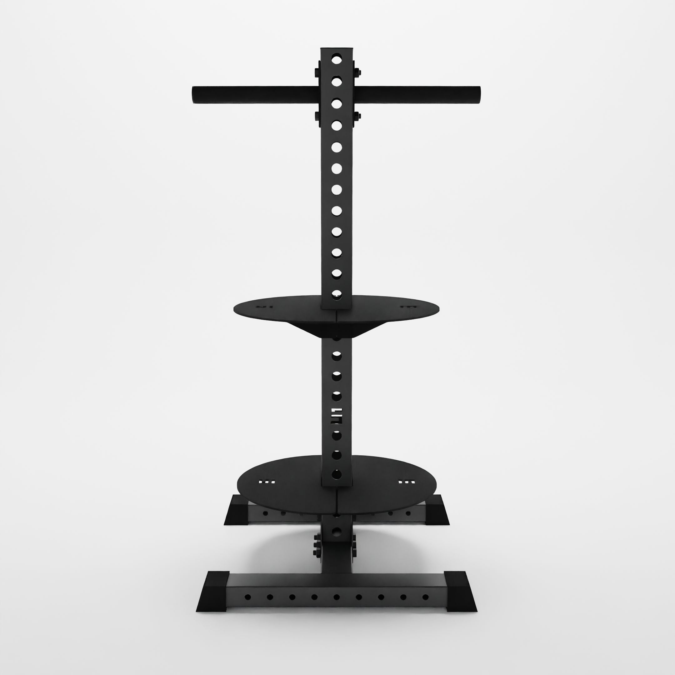 grey alpha pk vertical hybrid plate and kettlebell storage rack