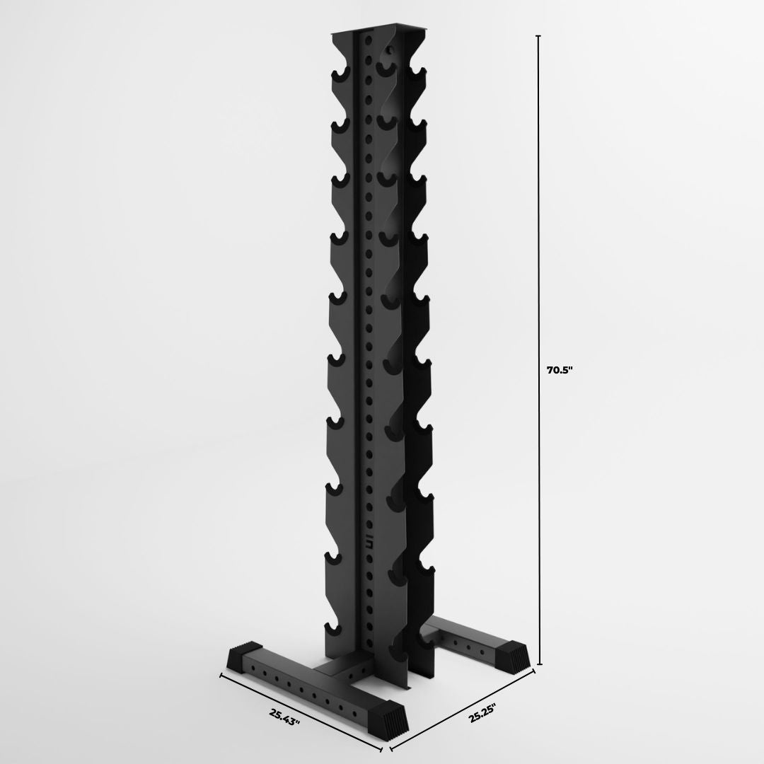 grey delta 10-tier vertical dumbbell storage rack attachments