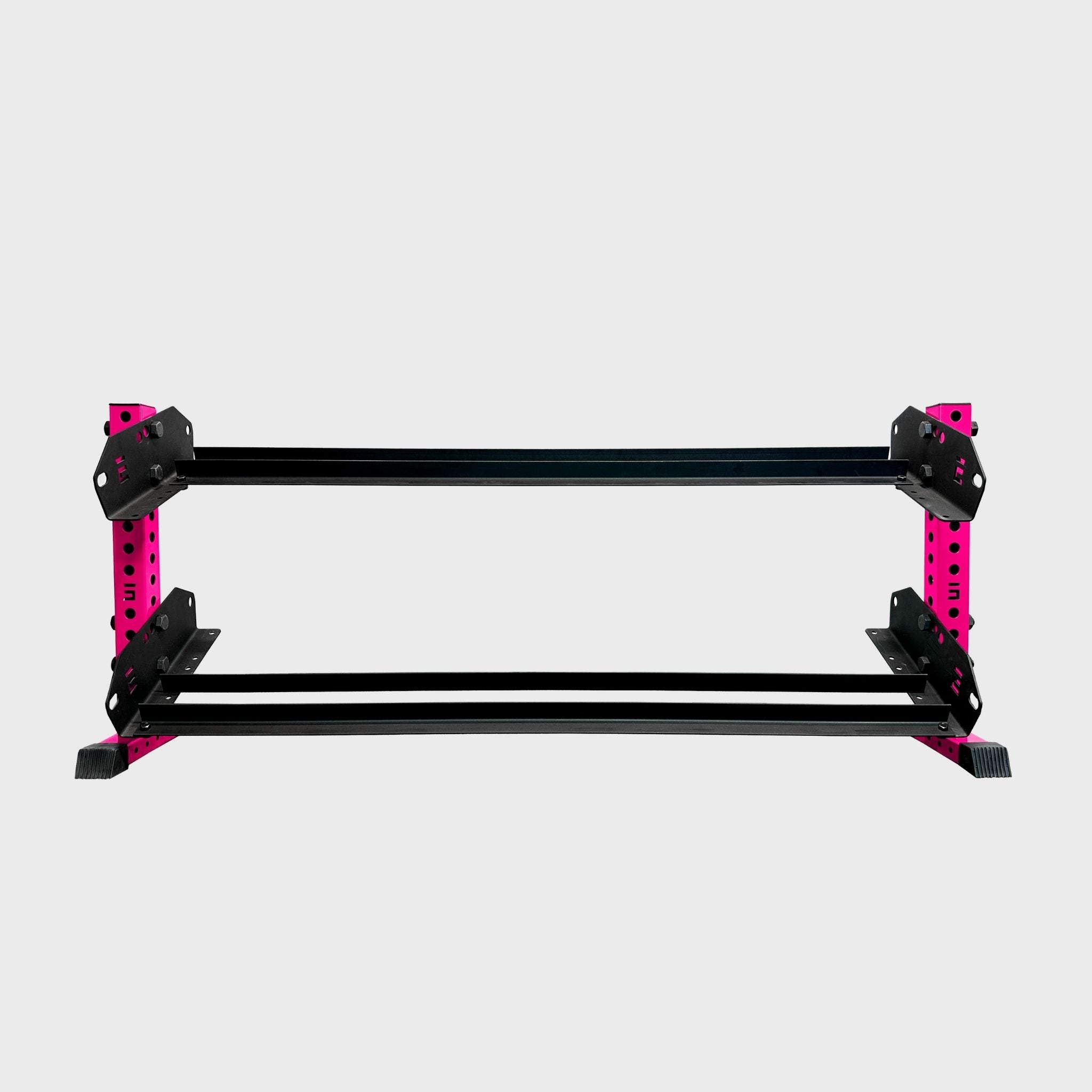 hot pink empty 70-inch bravo 2-tier horizontal dumbbell storage rack