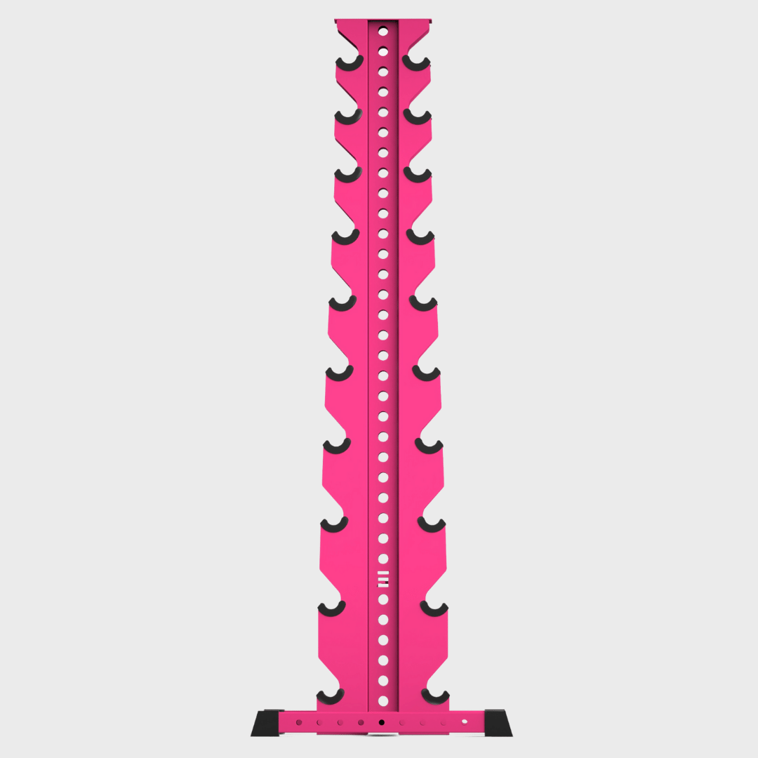 hot pink delta 10-tier vertical dumbbell storage rack