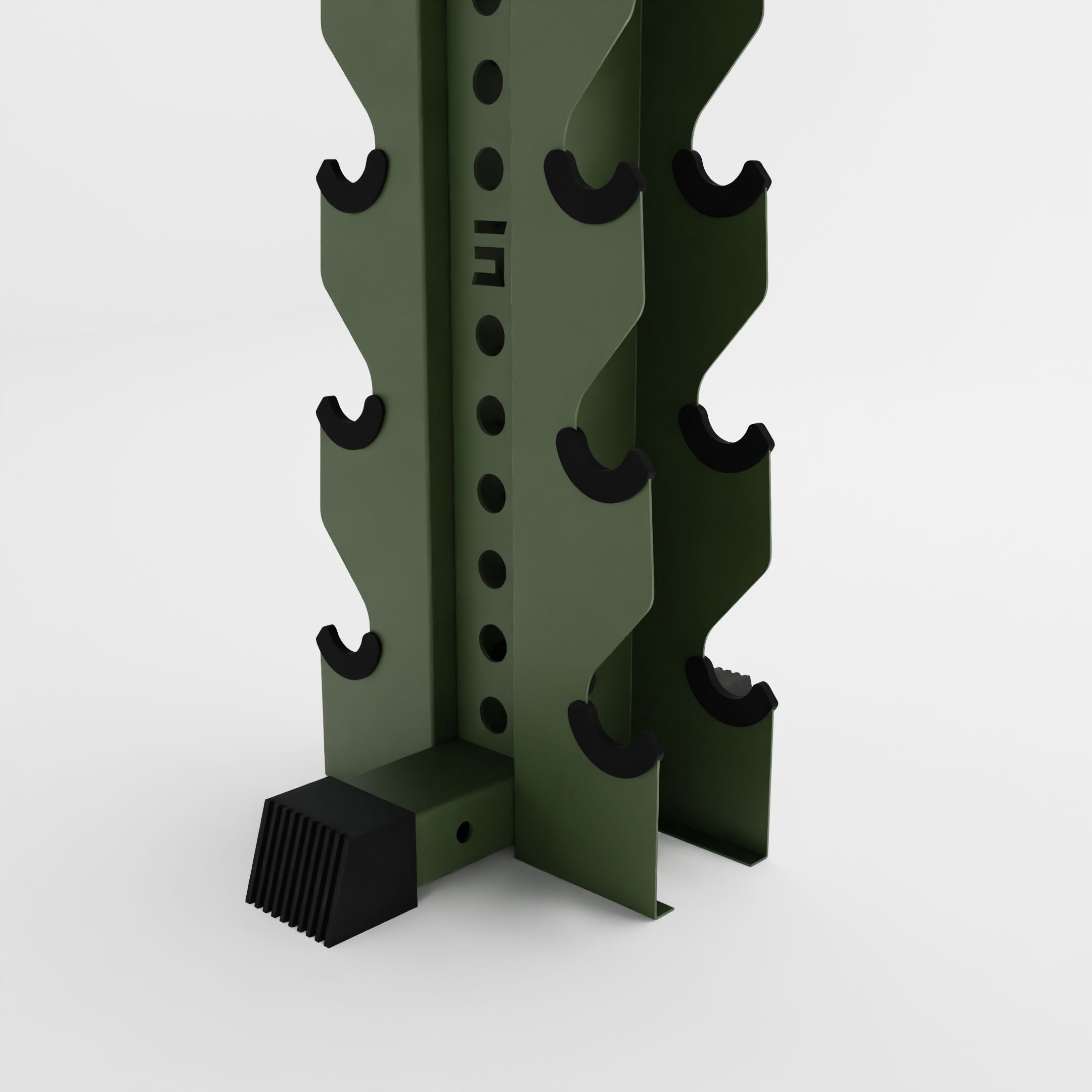 military green bravo 5-tier vertical dumbbell storage rack base