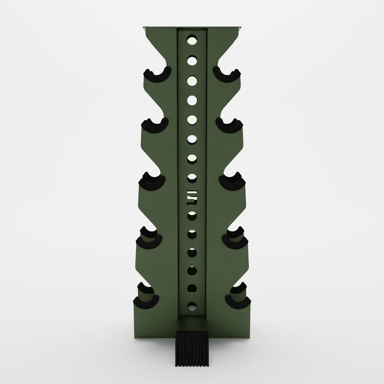 military green bravo 5-tier vertical dumbbells storage rack