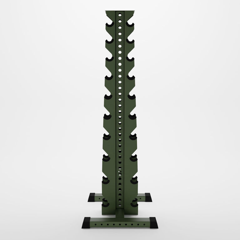 military green delta 10-tier vertical dumbbell storage rack
