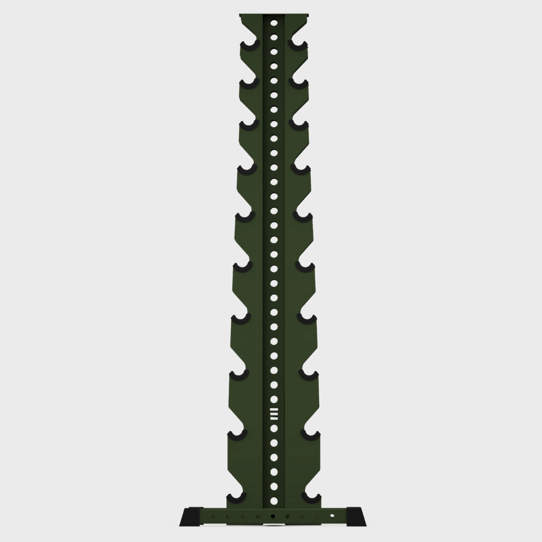 military green delta 10-tier vertical dumbbell storage rack