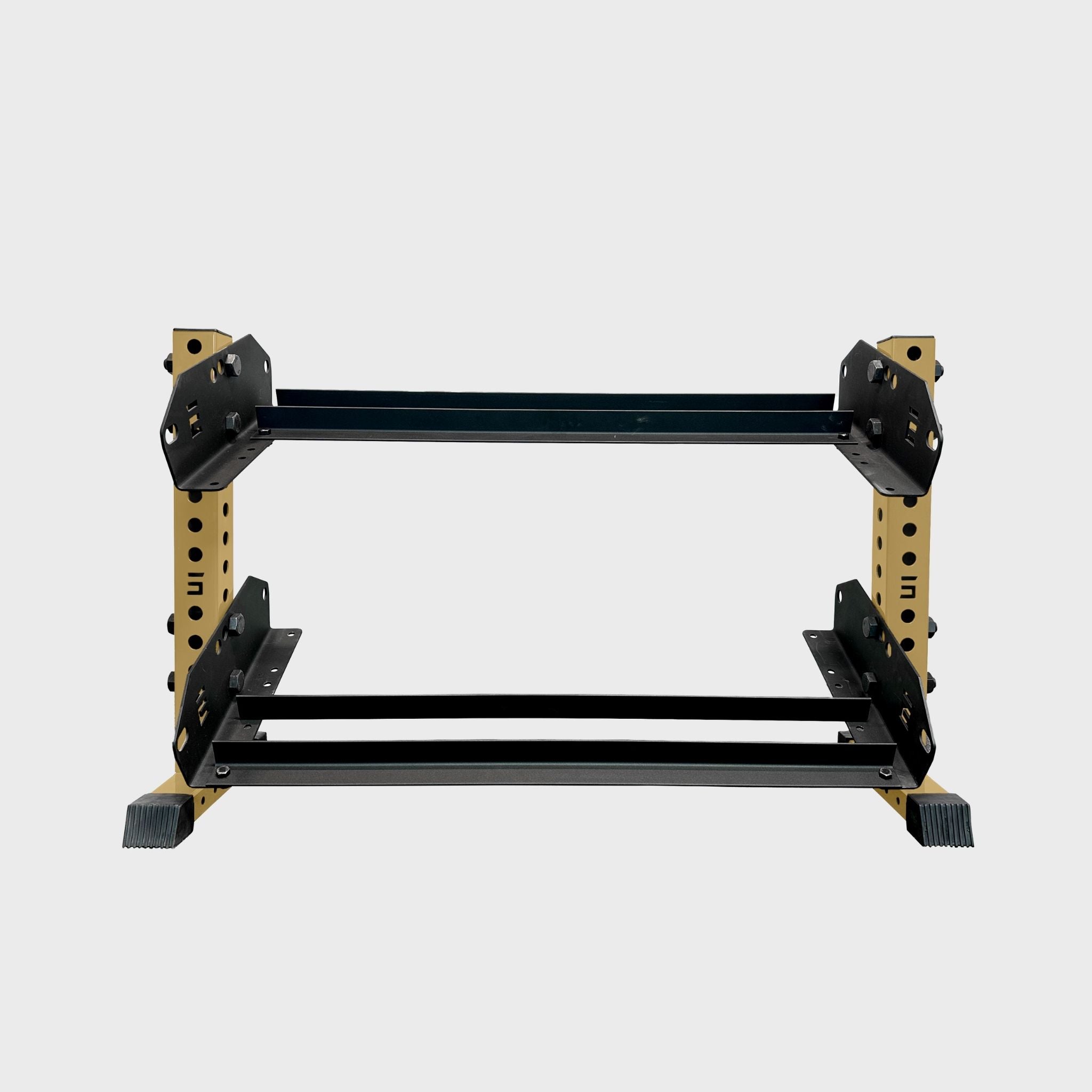 military tan empty 43-inch bravo 2-tier horizontal dumbbell storage rack