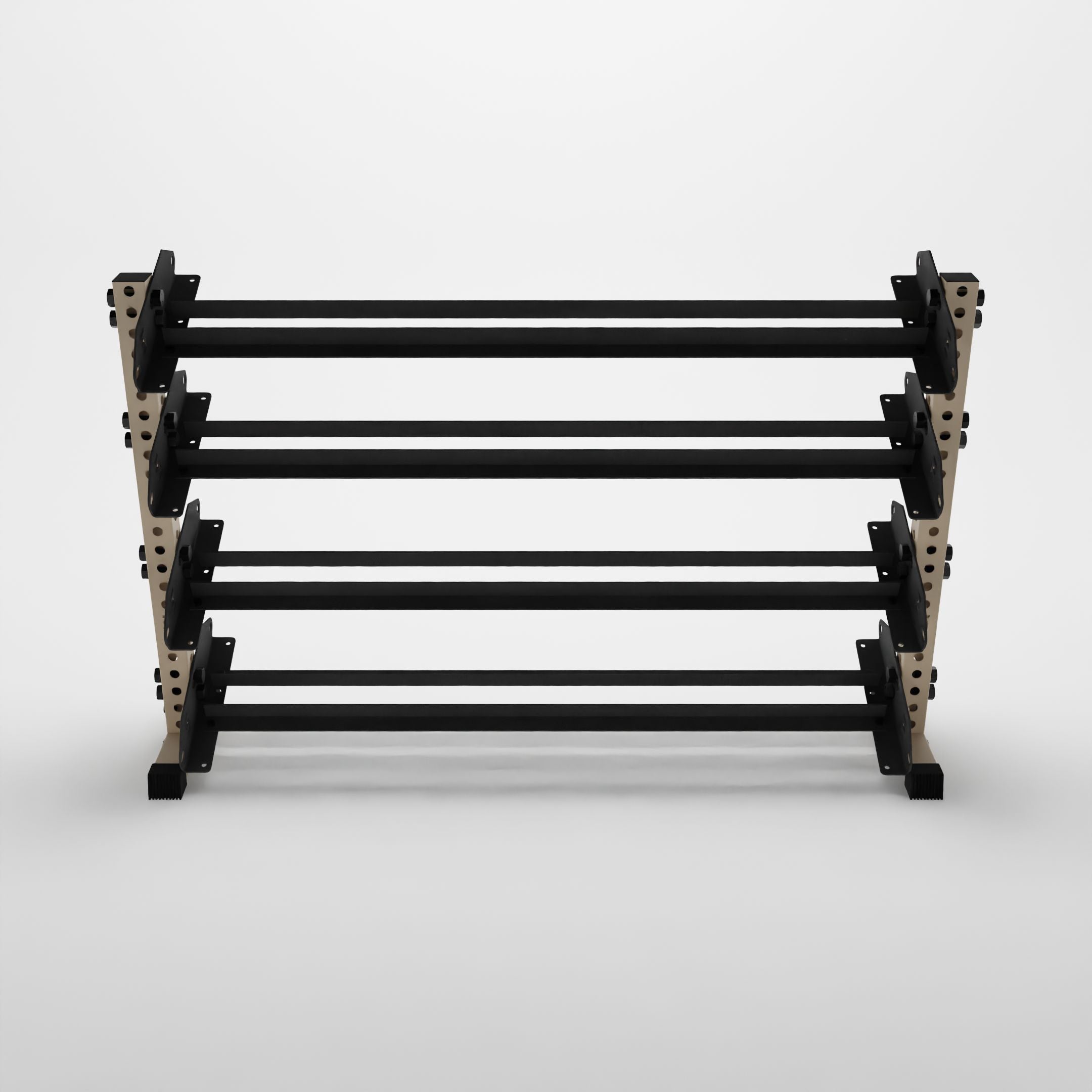 military tan 70-inch alpha 4-tier horizontal dumbbell rack