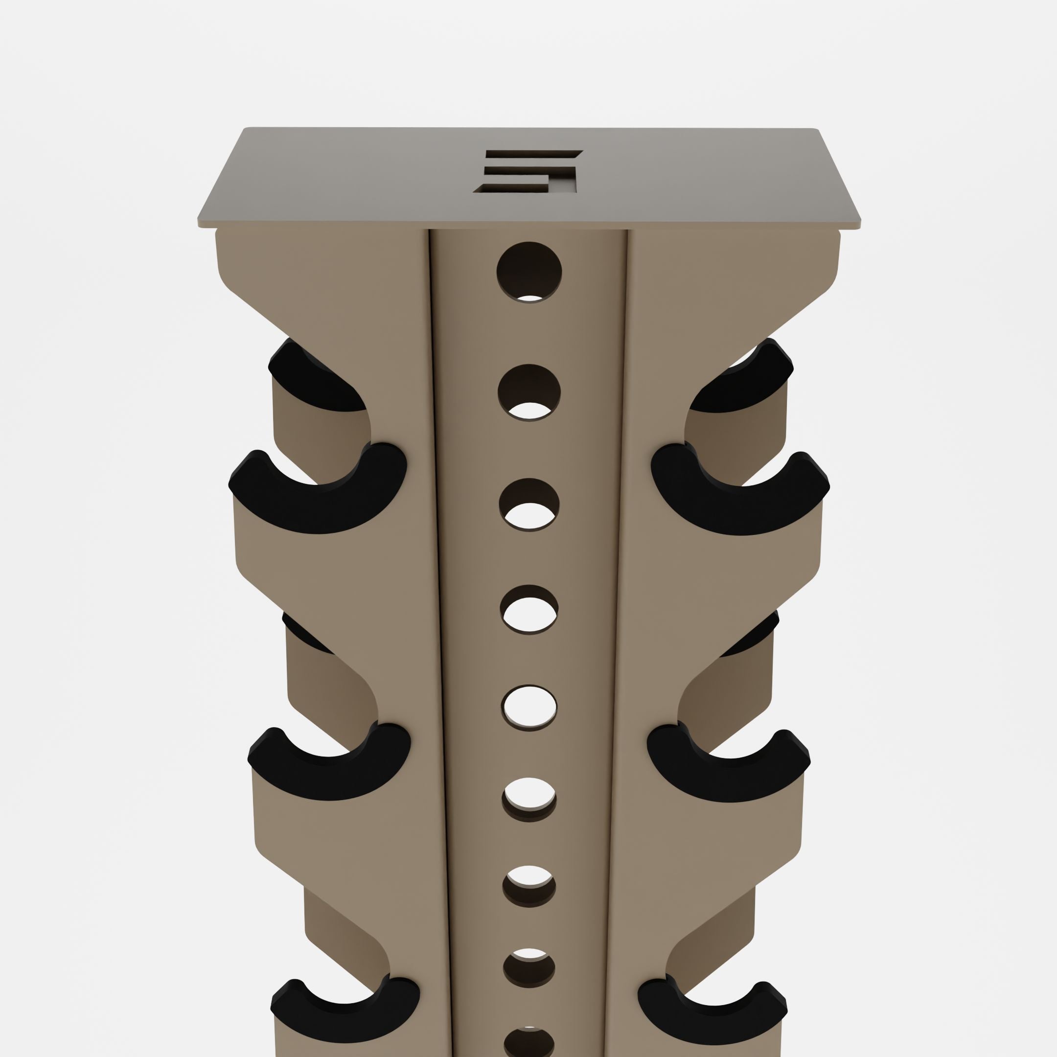 military tan alpha 8-tier vertical dumbbell storage top