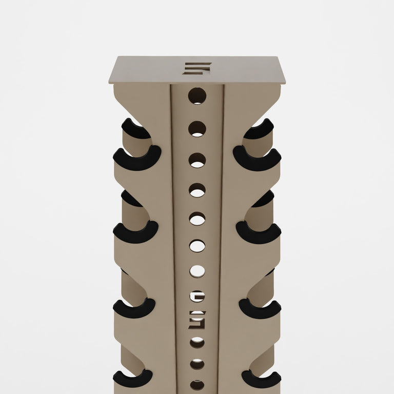 military tan bravo 5-tier vertical dumbbell storage rack top