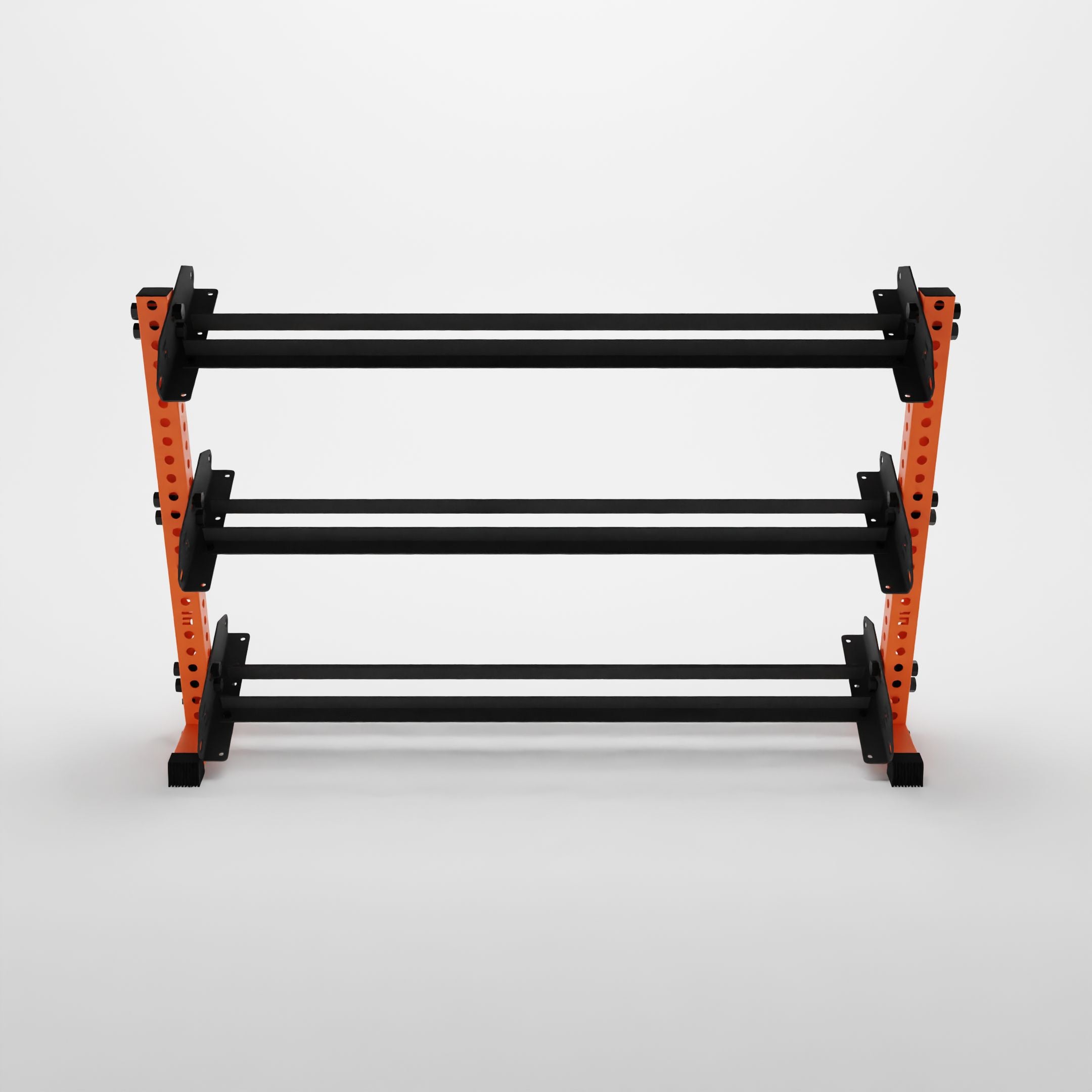 orange 70-inch alpha 3-tier horizontal dumbbell rack 