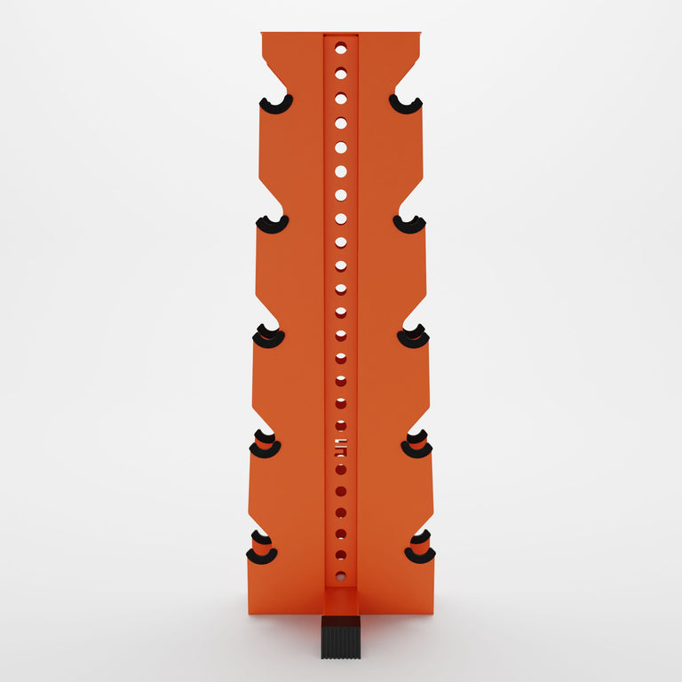 orange alpha elite vertical dumbbell storage rack