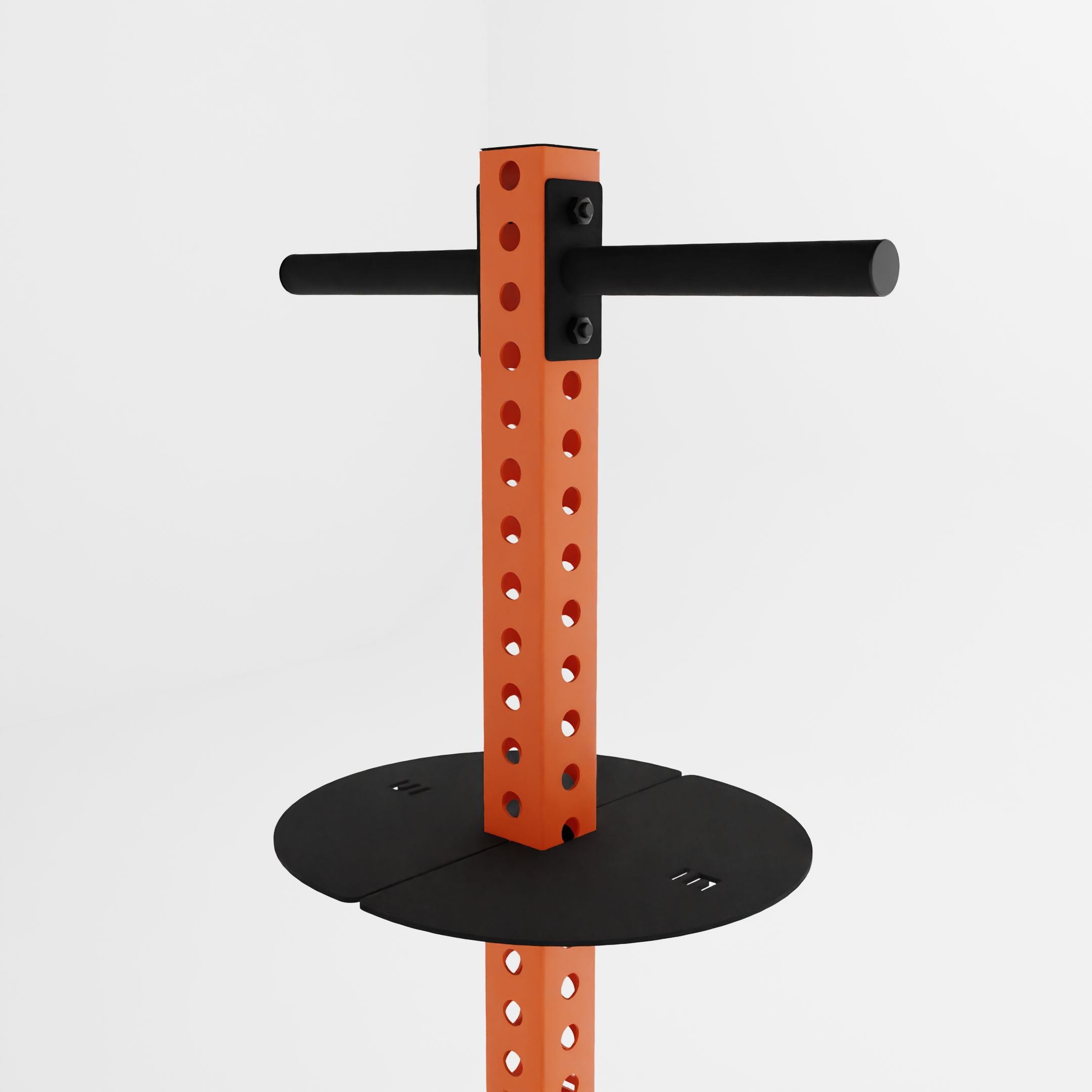 orange alpha pk vertical hybrid plate and kettlebell storage rack top