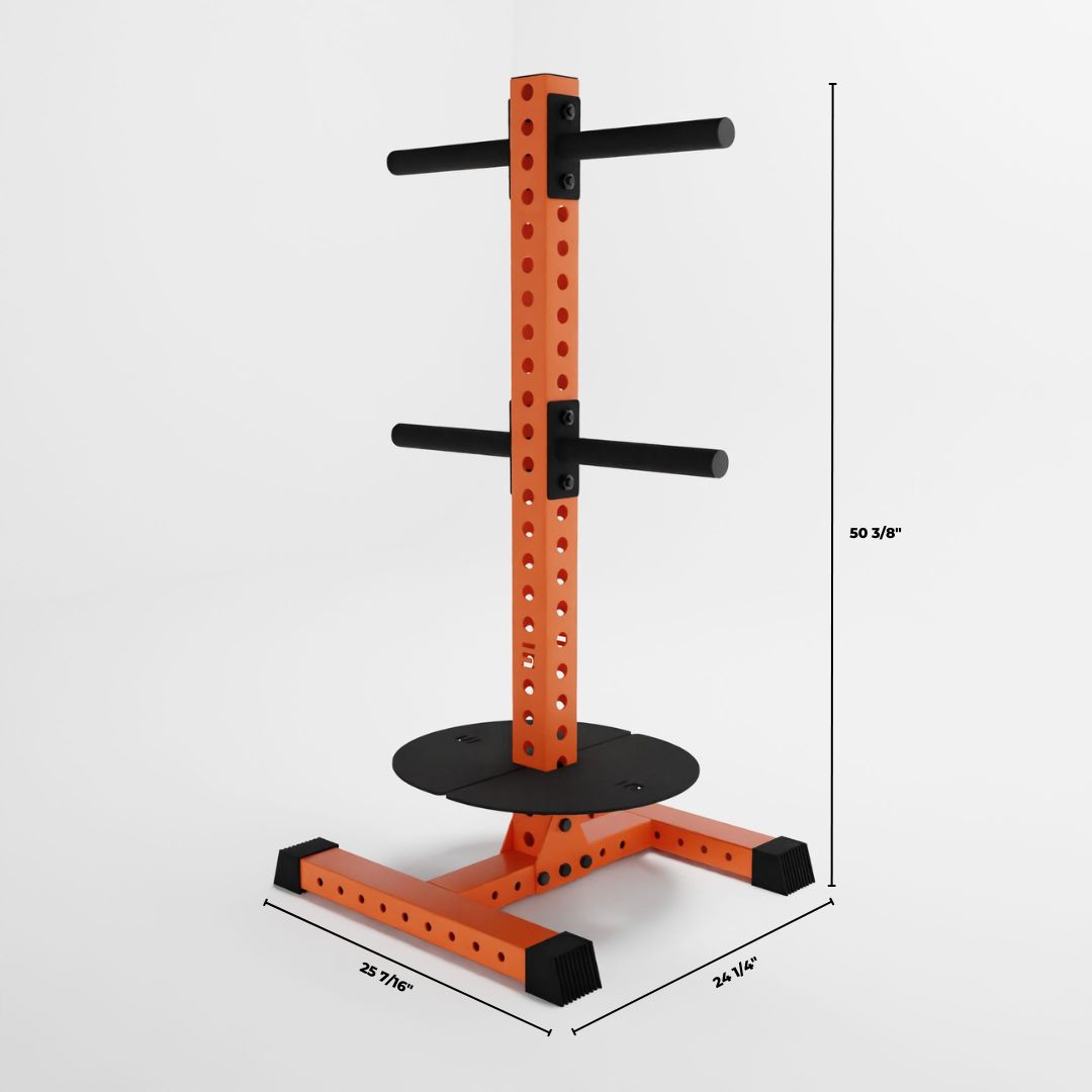 orange alpha pk vertical hybrid plate and kettlebell storage rack dimensions